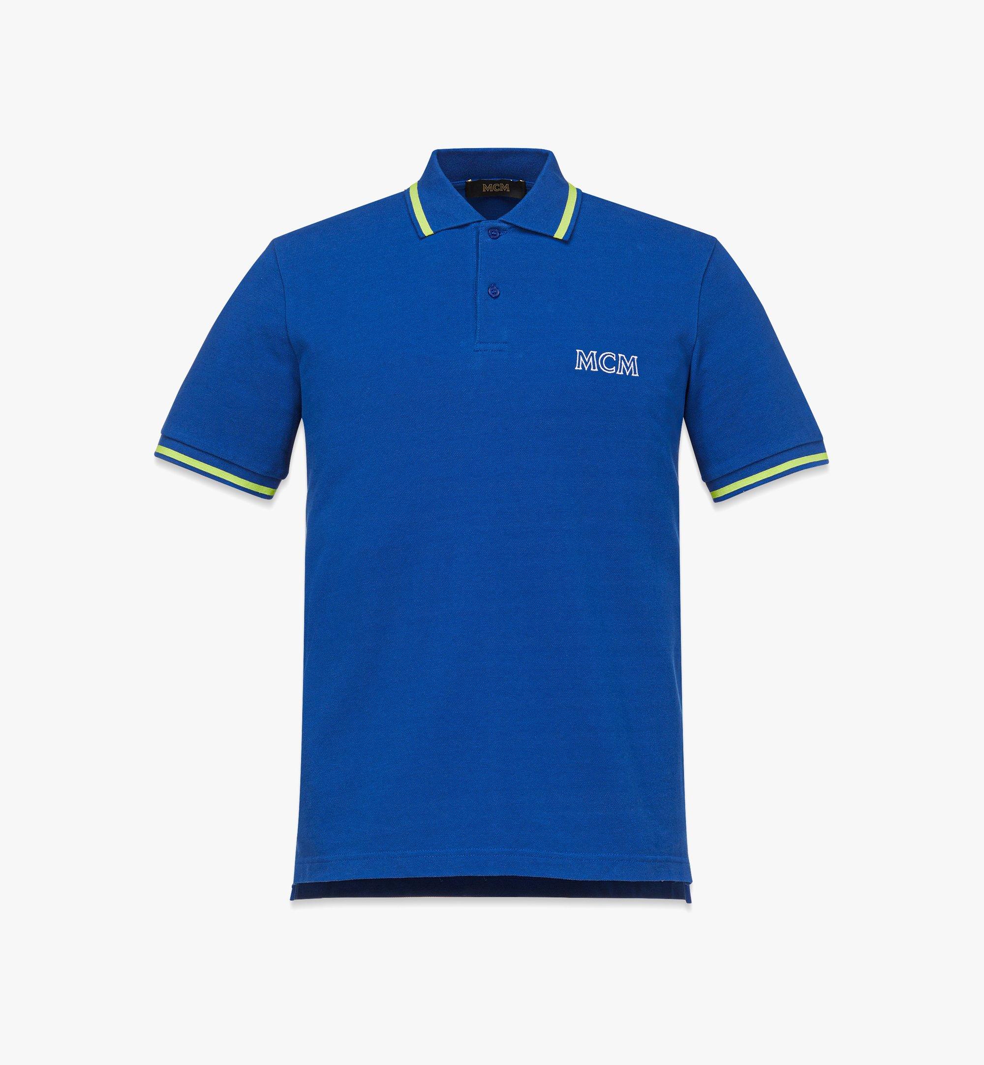 XX-Large Logo Polo Shirt in Organic Cotton Blue | MCM ®CA