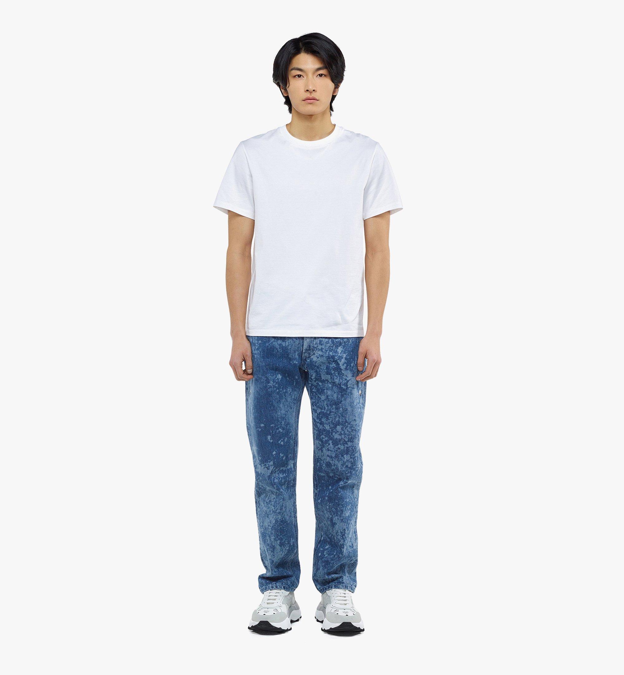 MCM メンズ チェッカーボード モノグラム Tシャツ - オーガニックコットン White MHTDSMM08WT00L ほかの角度から見る 2