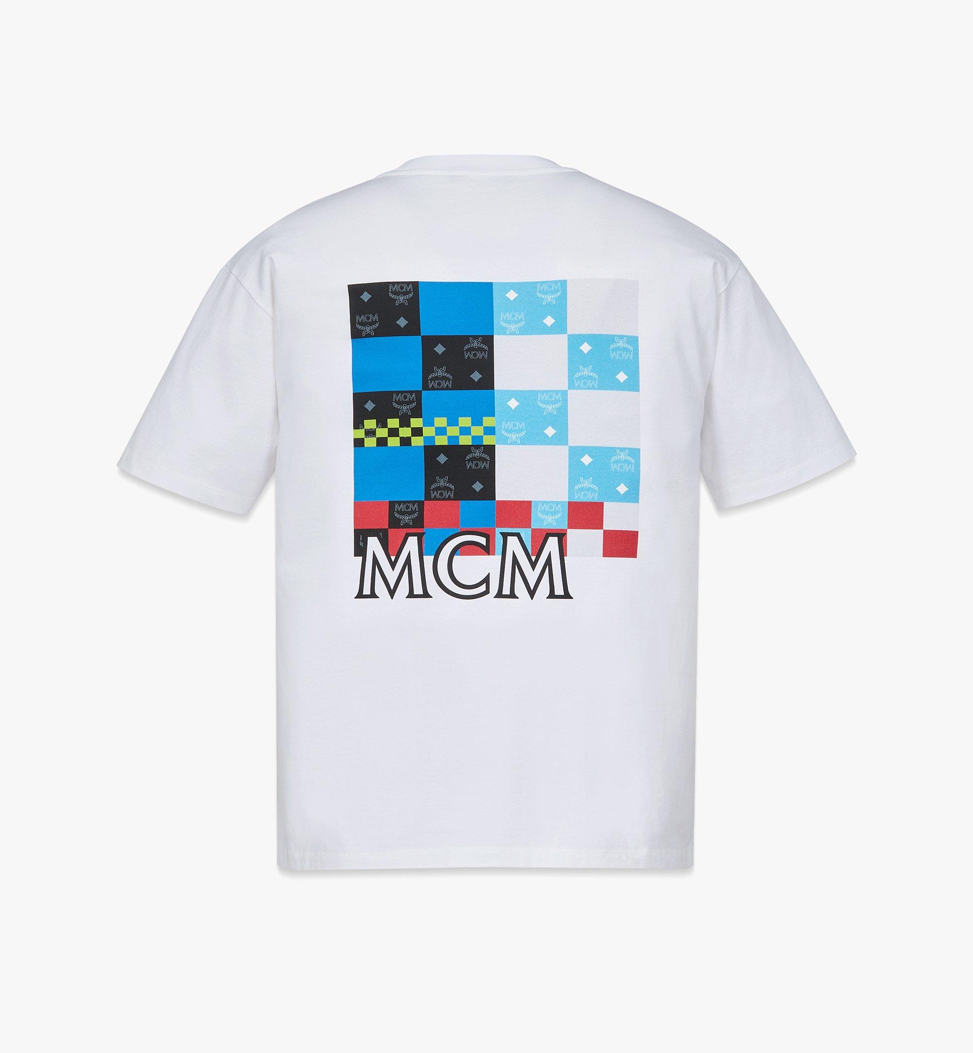 MCM T-Shirt aus Bio-Baumwolle in Checkerboard Visetos White MHTDSMM08WT00M Noch mehr sehen 1