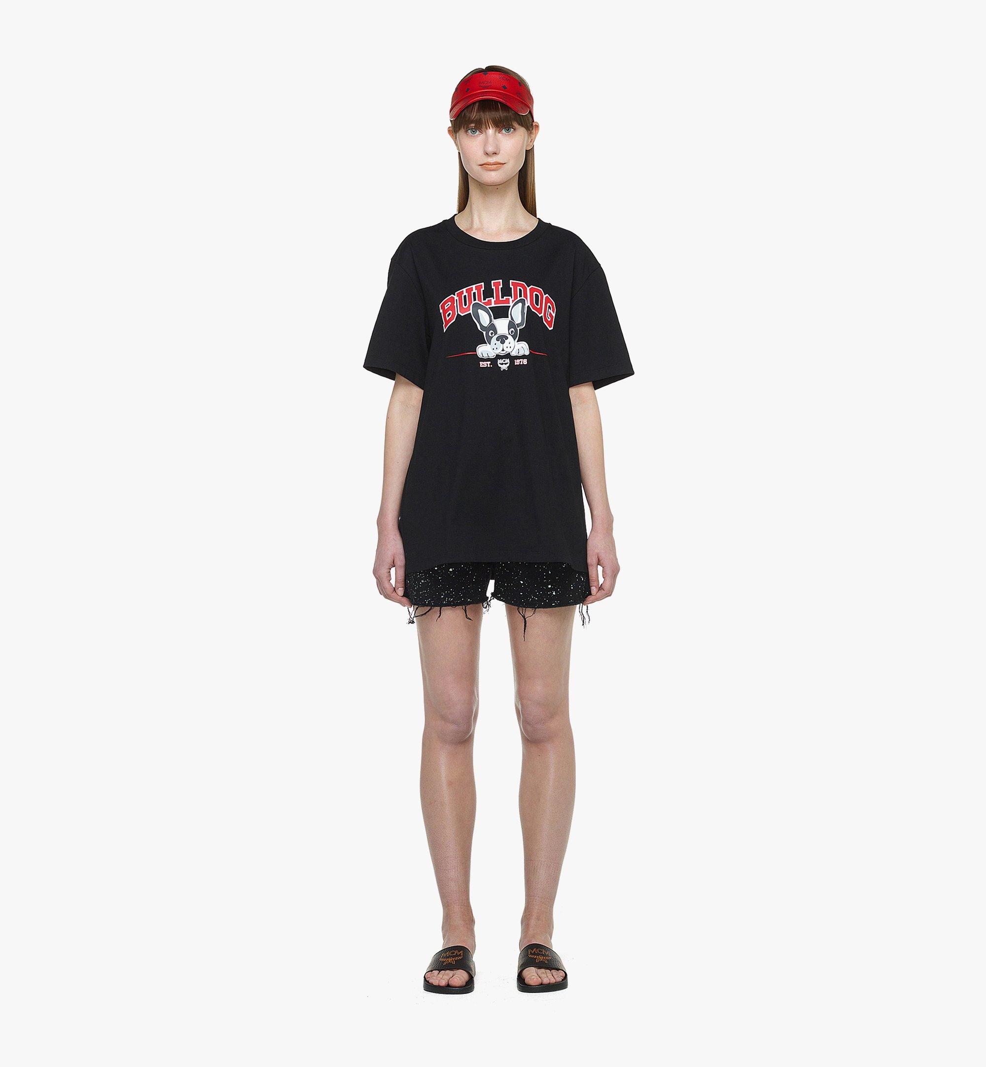 MCM 〈M Pup〉ユニセックス ブルドッグプリント Tシャツ - オーガニック コットン Black MHTDSMM14BK2XL ほかの角度から見る 4