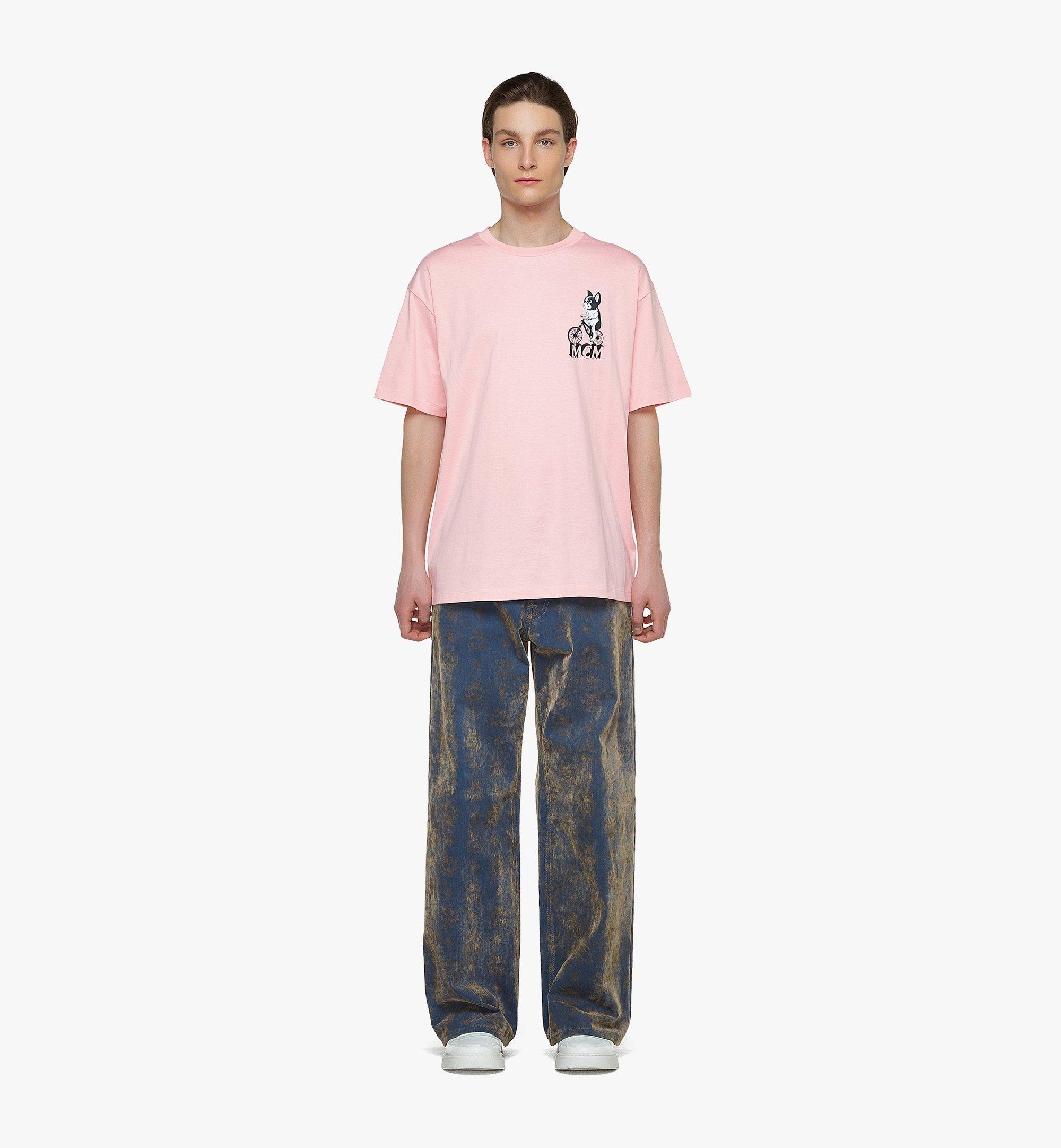 MCM 〈M Pup〉ユニセックス バイシクル プリント Tシャツ - オーガニック コットン Pink MHTDSMM15QH00L ほかの角度から見る 2