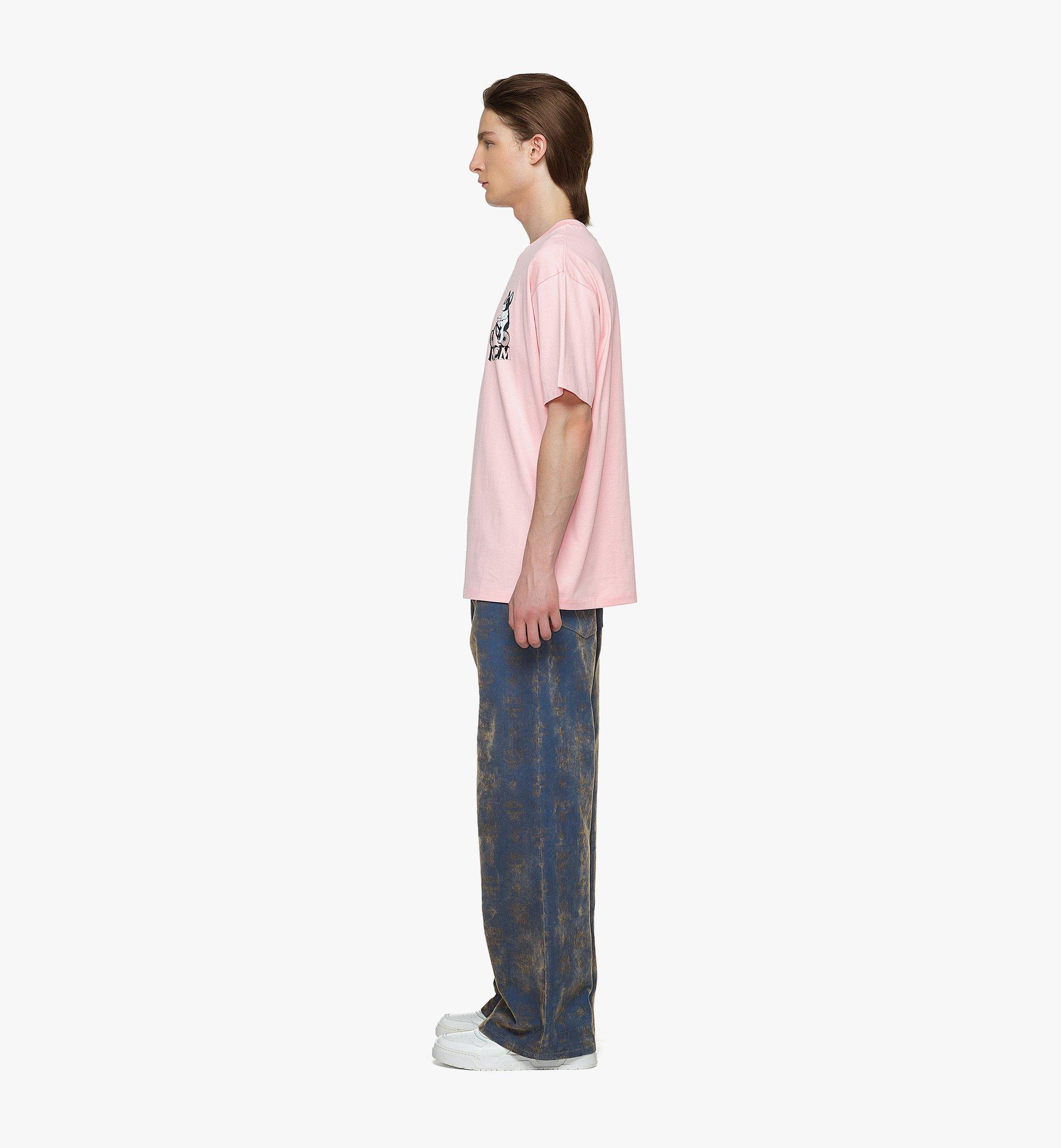 MCM 〈M Pup〉ユニセックス バイシクル プリント Tシャツ - オーガニック コットン Pink MHTDSMM15QH00L ほかの角度から見る 2