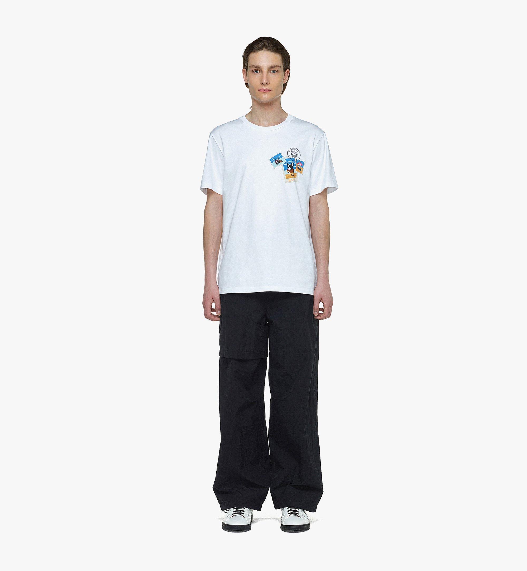 MCM 〈M Pup〉ユニセックス ポストカード プリント Tシャツ - オーガニック コットン White MHTDSMM19WT00M ほかの角度から見る 2
