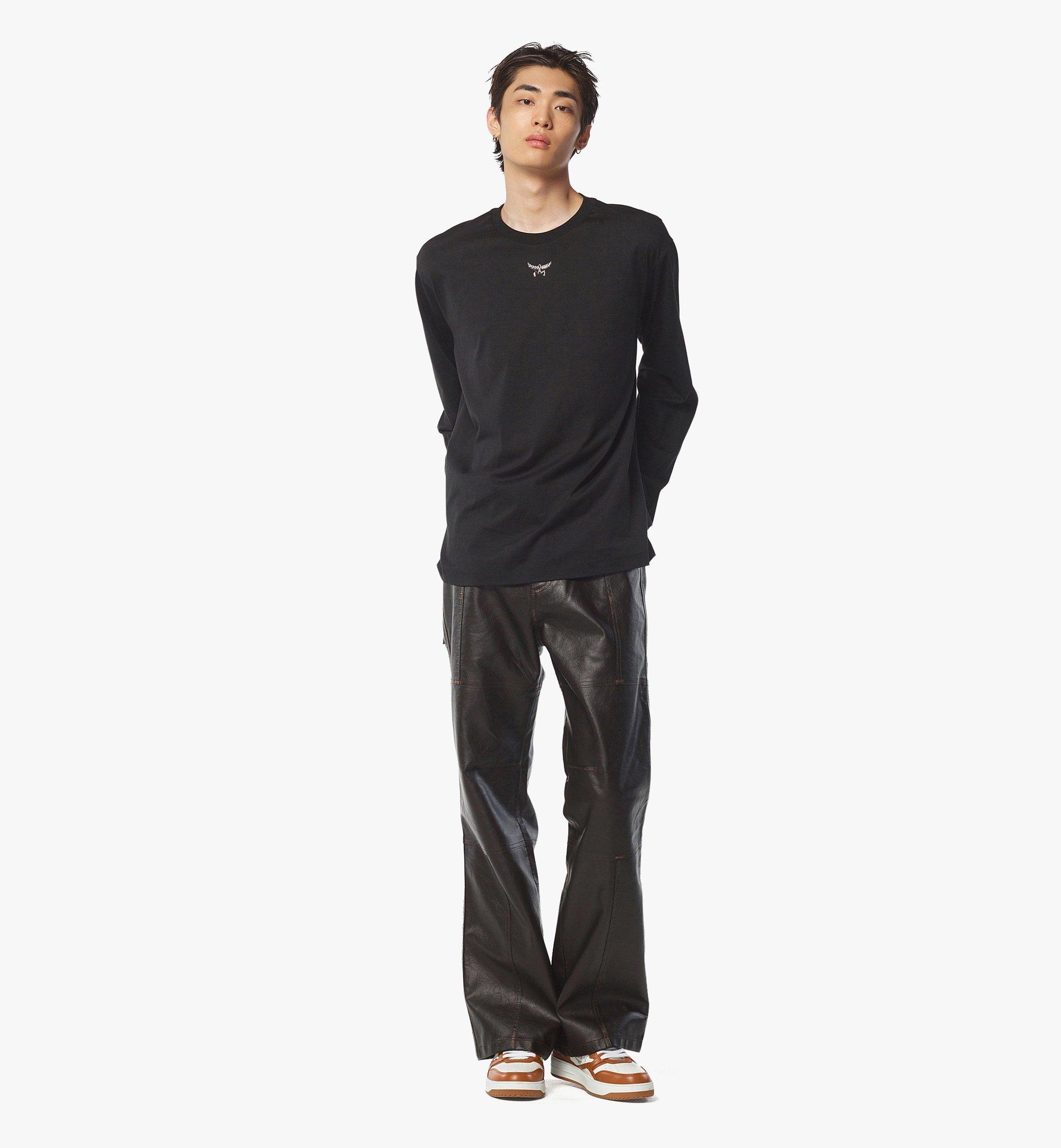 MCM Essential Laurel Logo Shirt in Organic Cotton Black MHTEABC01BK2XL Alternate View 2
