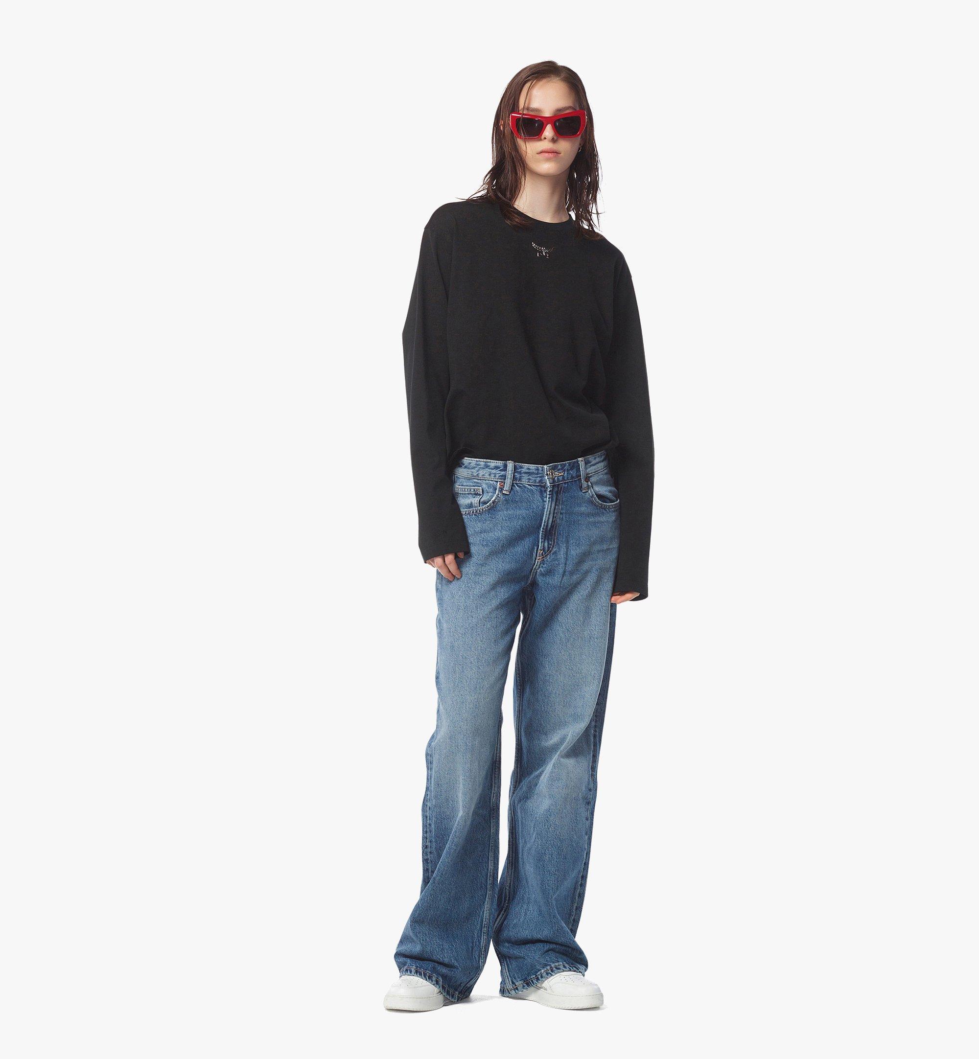 MCM Essential Laurel Logo Shirt in Organic Cotton Black MHTEABC01BK2XL Alternate View 3