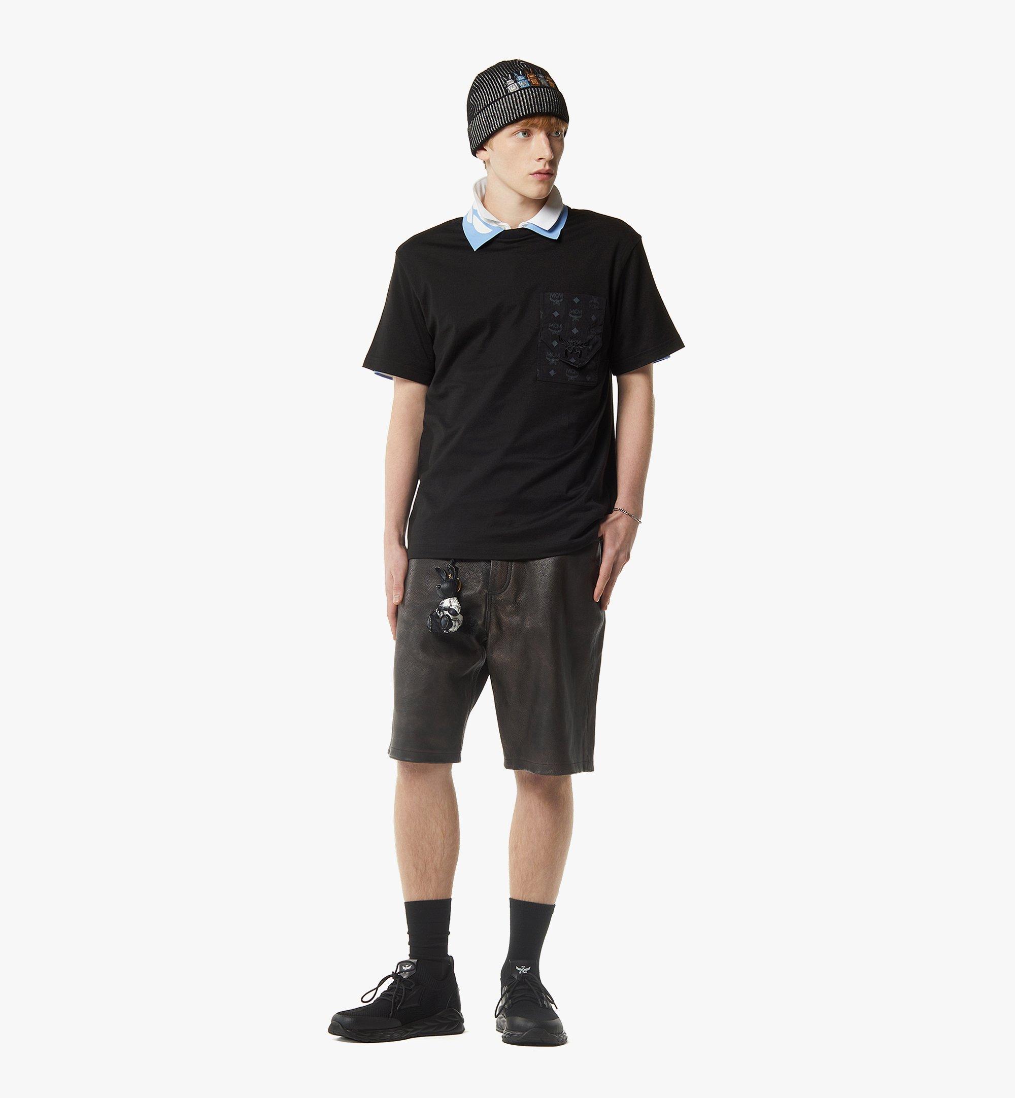 MCM Monogram Patch Pocket T-Shirt in Organic Cotton Black MHTEAMM07BD0XL Alternate View 2