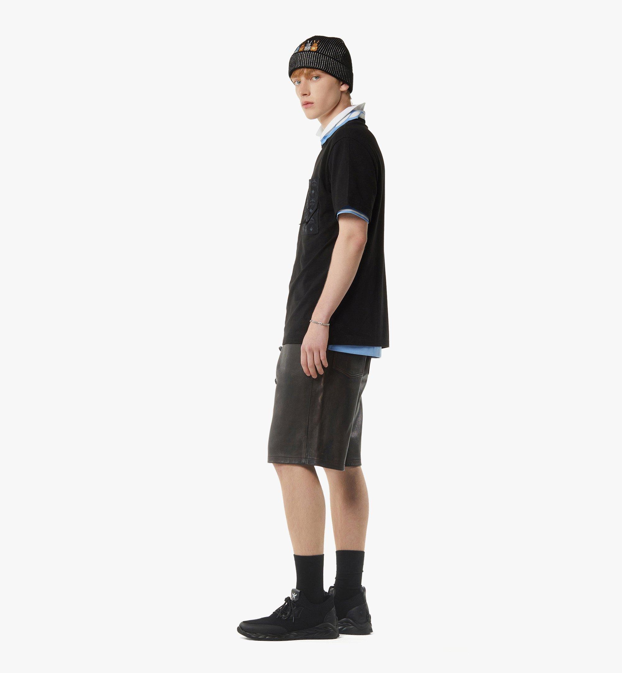 MCM Monogram Patch Pocket T-Shirt in Organic Cotton Black MHTEAMM07BD0XL Alternate View 3
