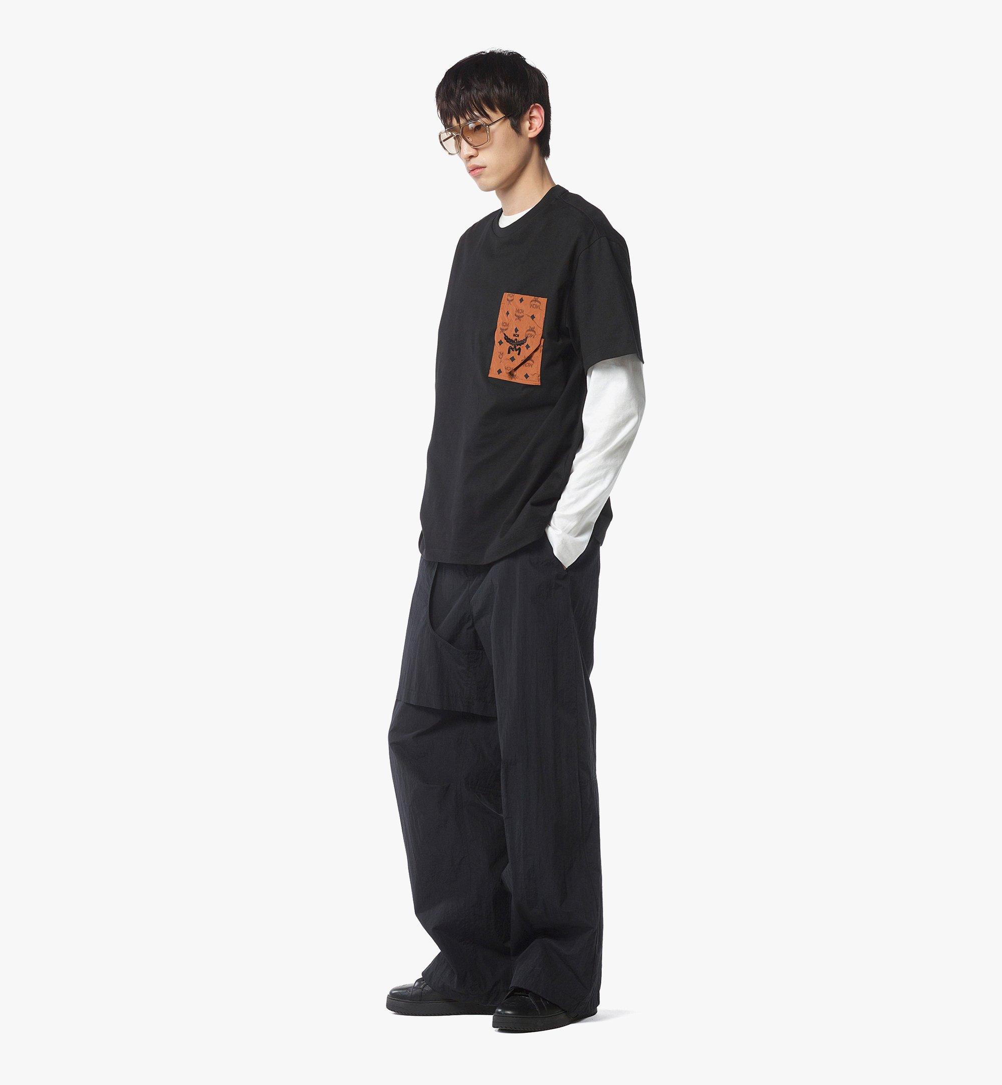 MCM 有機棉花押字圖案貼袋 T 恤  MHTEAMM07BK00M 更多視圖 2