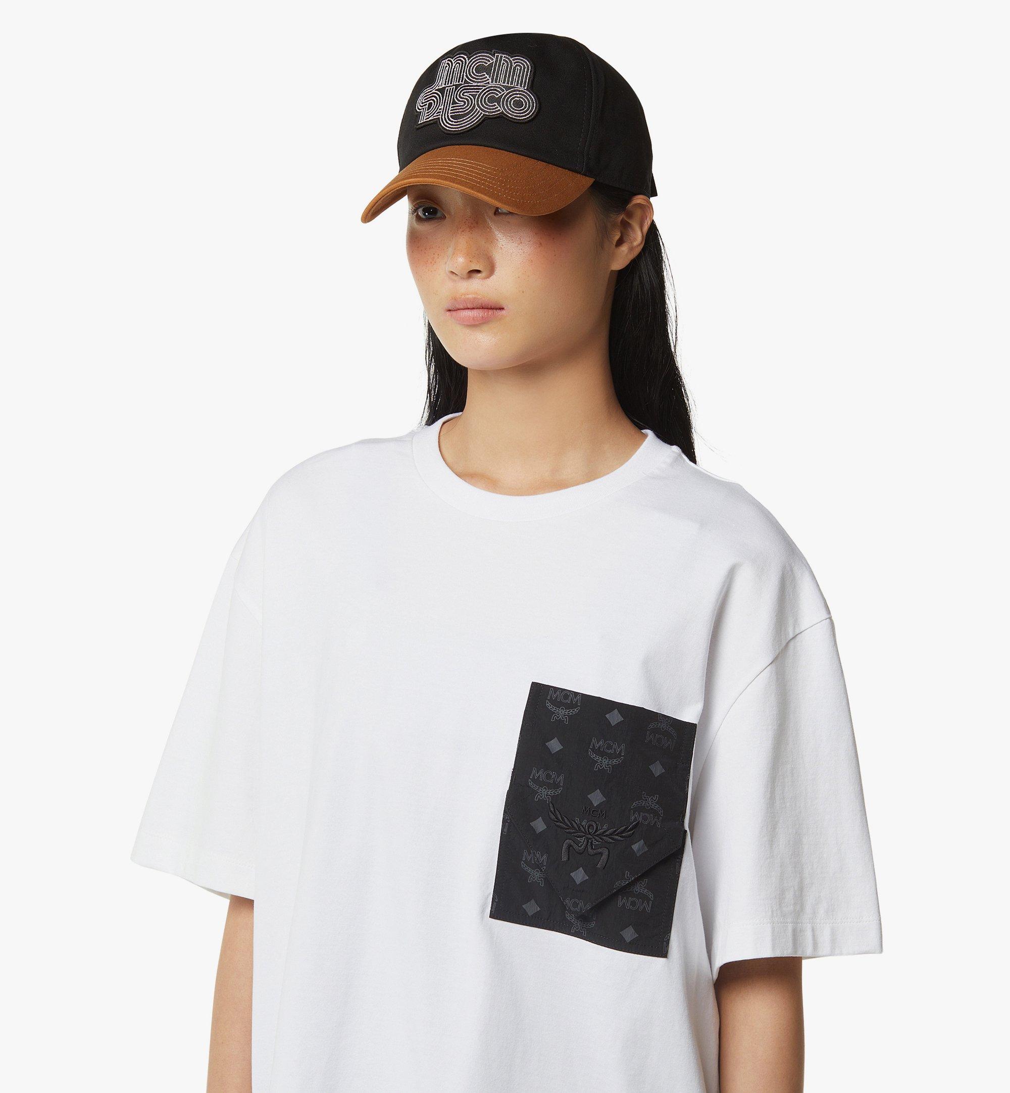 MCM Monogram Patch Pocket T-Shirt in Organic Cotton Black MHTEAMM07BW0XL Alternate View 5