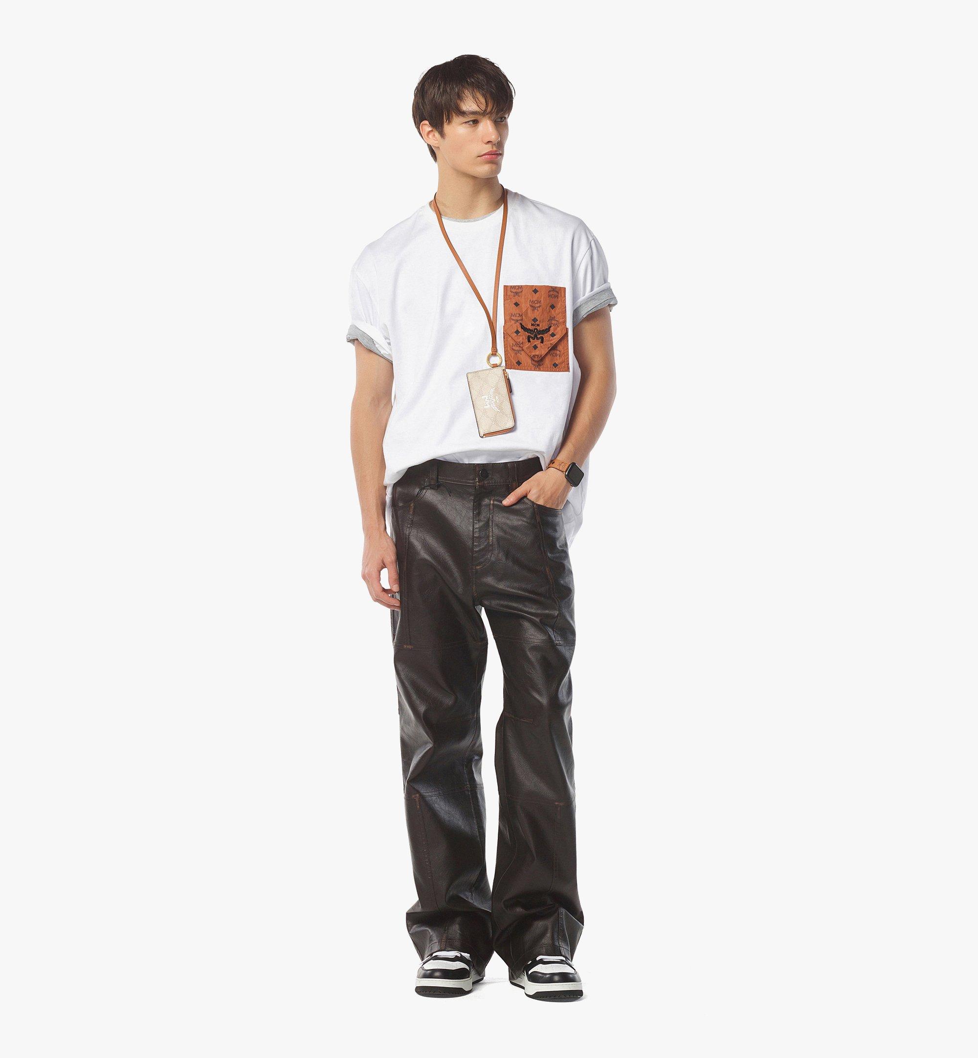 MCM Monogram Patch Pocket T-Shirt in Organic Cotton White MHTEAMM07WT0XL Alternate View 2