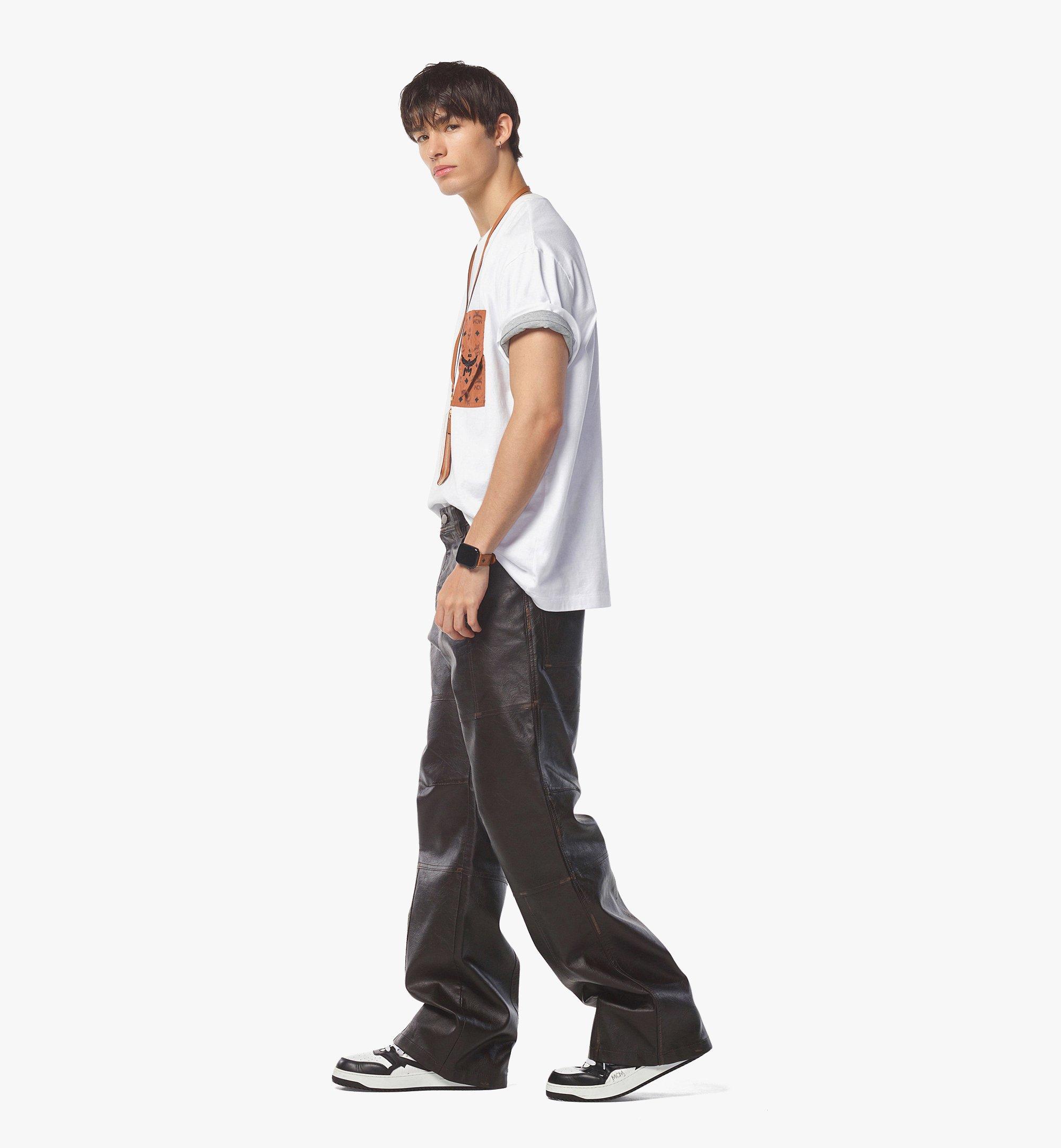 MCM Monogram Patch Pocket T-Shirt in Organic Cotton White MHTEAMM07WT0XL Alternate View 2