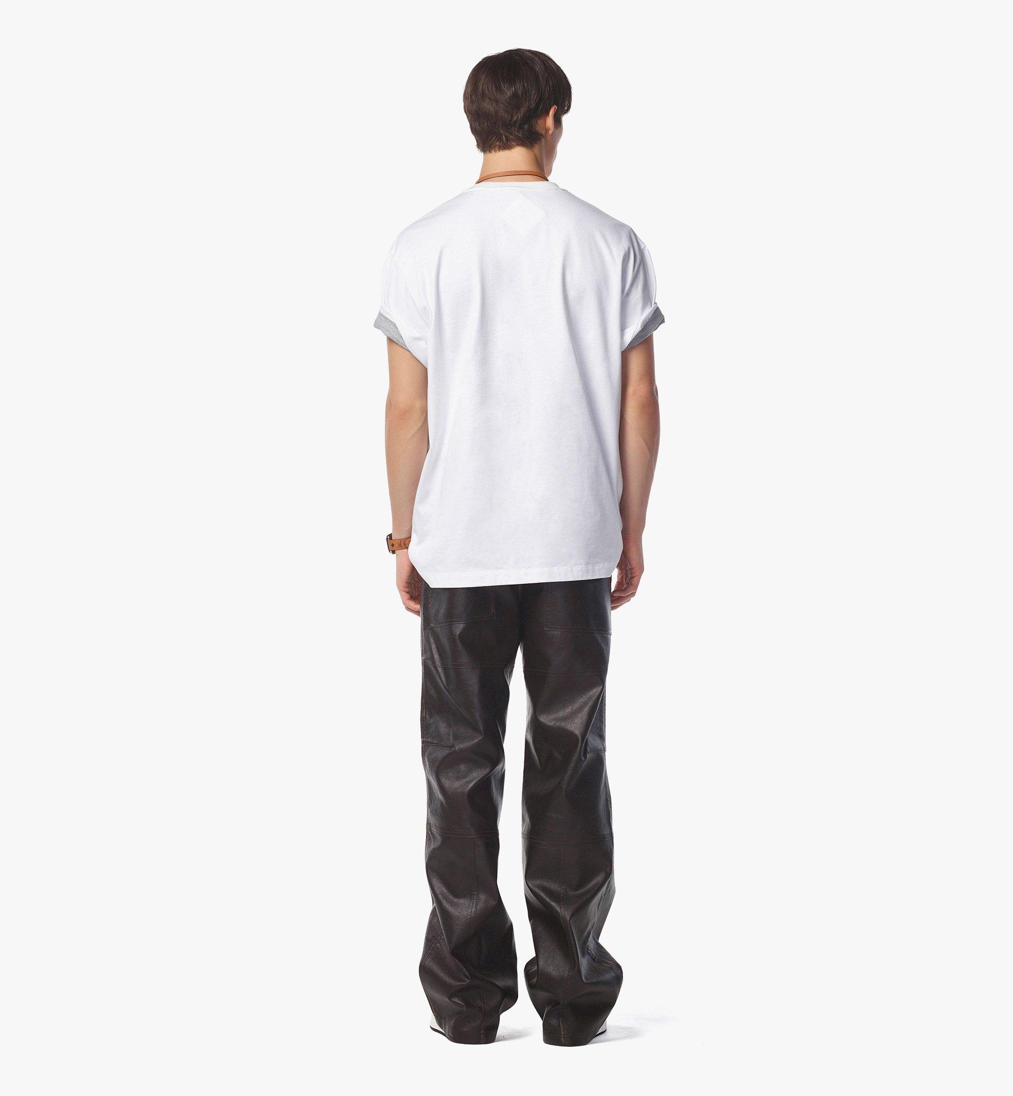 MCM Monogram Patch Pocket T-Shirt in Organic Cotton White MHTEAMM07WT0XL Alternate View 3