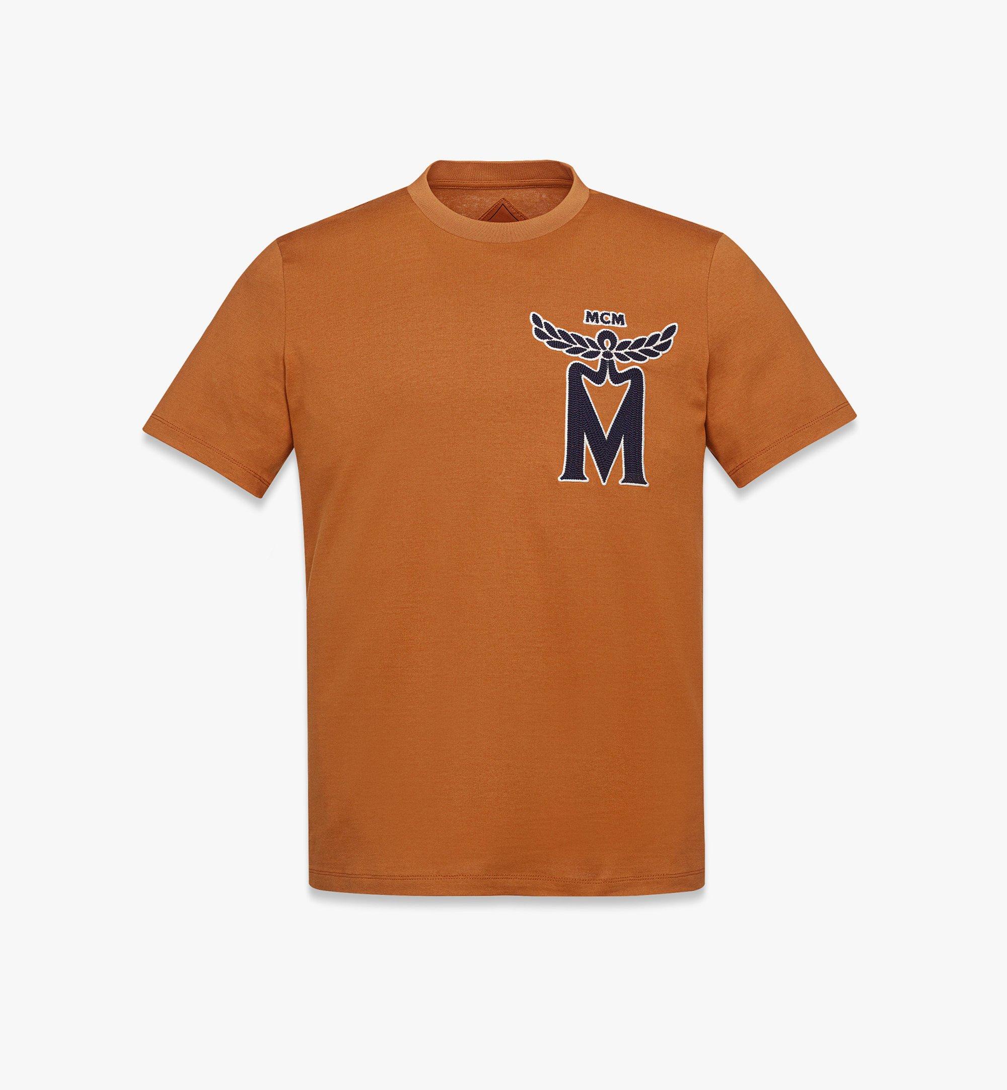 MCM Mロゴ刺繍入りTシャツ - オーガニックコットン Cognac MHTEAMM09CO00M ほかの角度から見る 1
