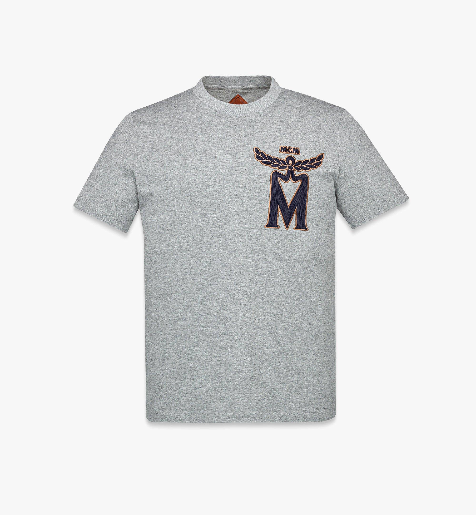 MCM Mロゴ刺繍入りTシャツ - オーガニックコットン Grey MHTEAMM09ET00M ほかの角度から見る 1