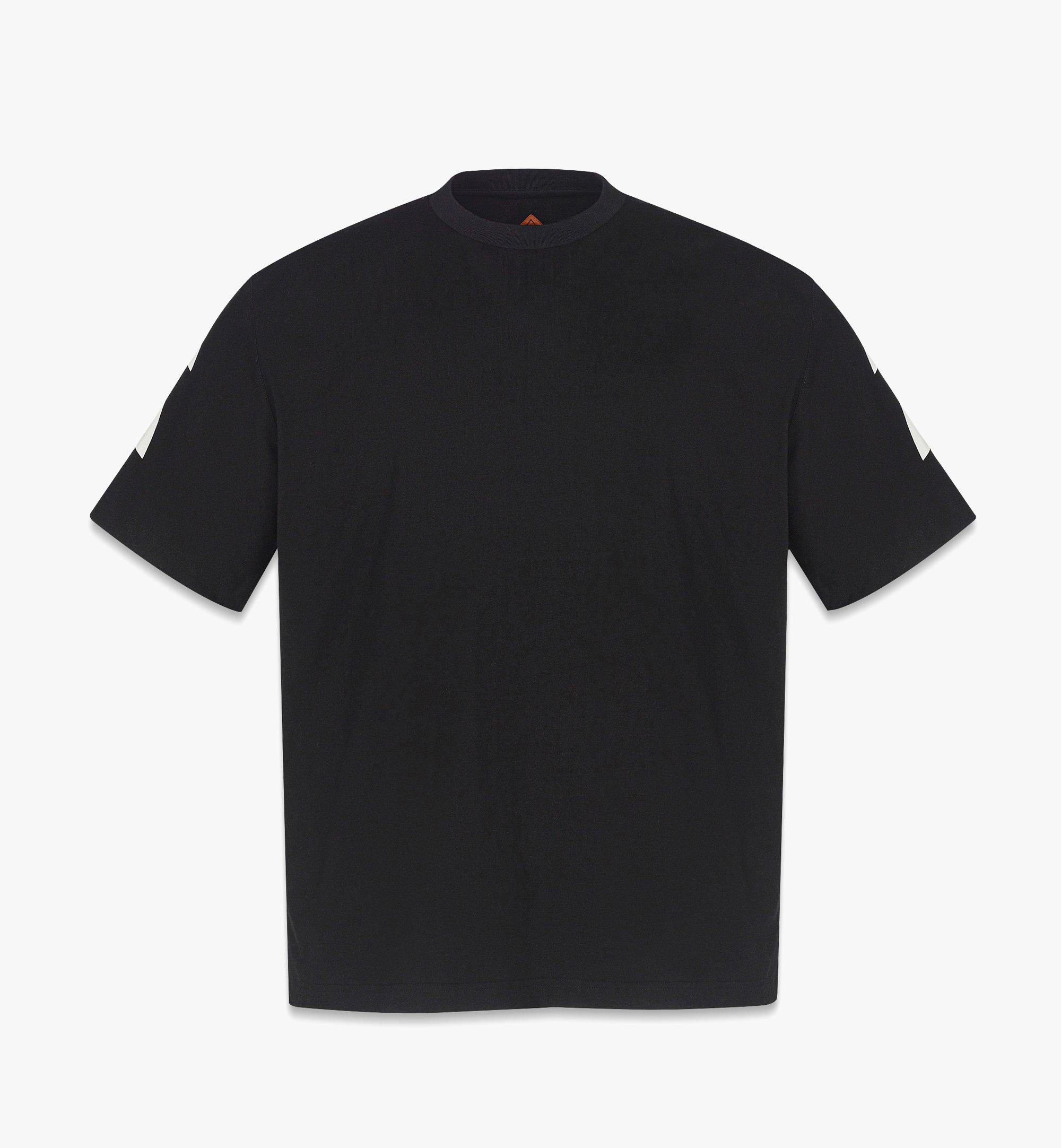 MCM Mega Laurel Print T-Shirt in Organic Cotton Black MHTEAMM10BK00S Alternate View 1