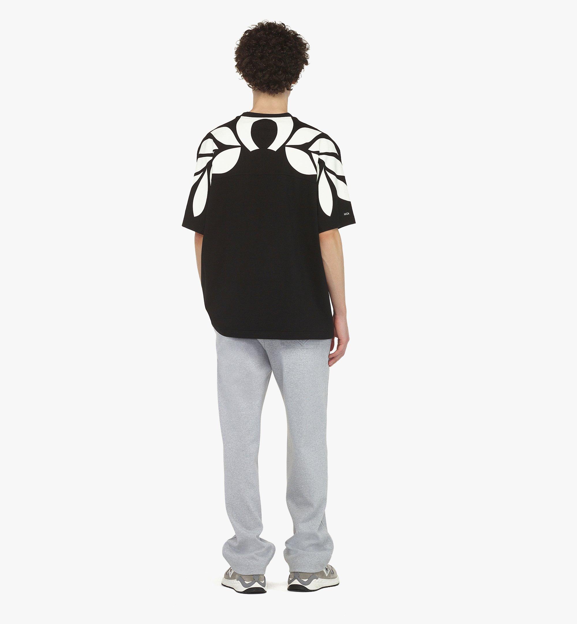 MCM Mega Laurel Print T-Shirt in Organic Cotton Black MHTEAMM10BK00S Alternate View 3