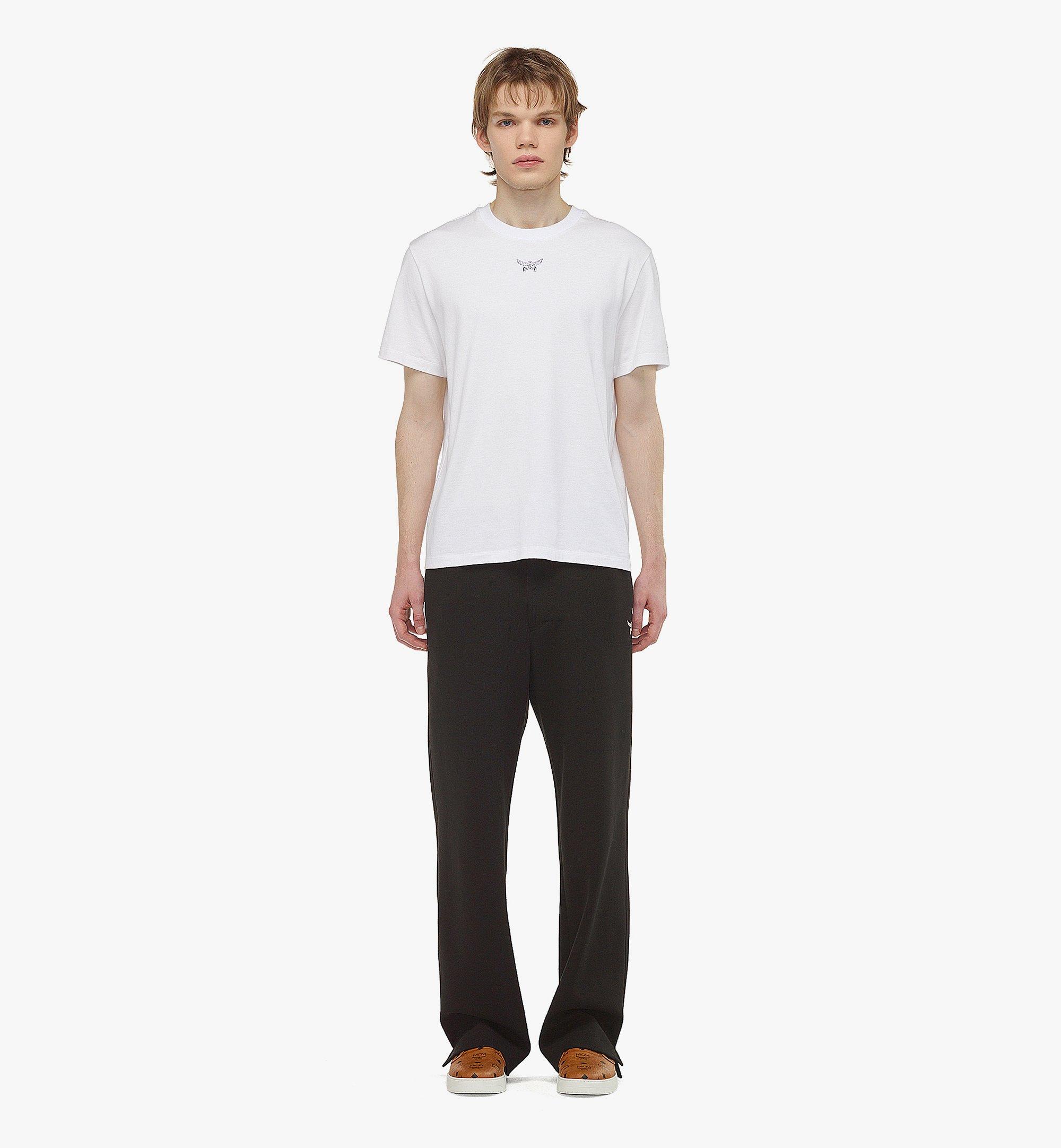 MCM Essential Logo Print T-Shirt in Organic Cotton White MHTESBC01WT00L Alternate View 2