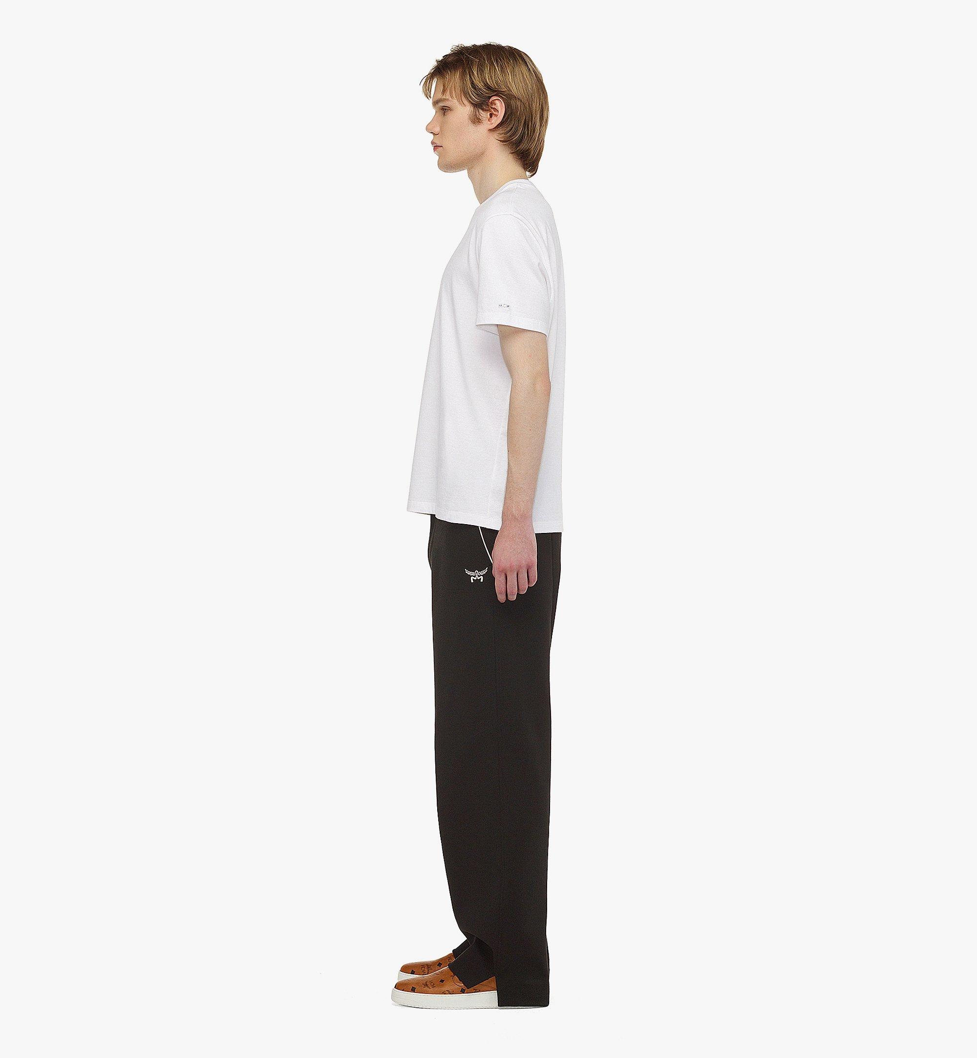 MCM Essential Logo Print T-Shirt in Organic Cotton White MHTESBC01WT00L Alternate View 2