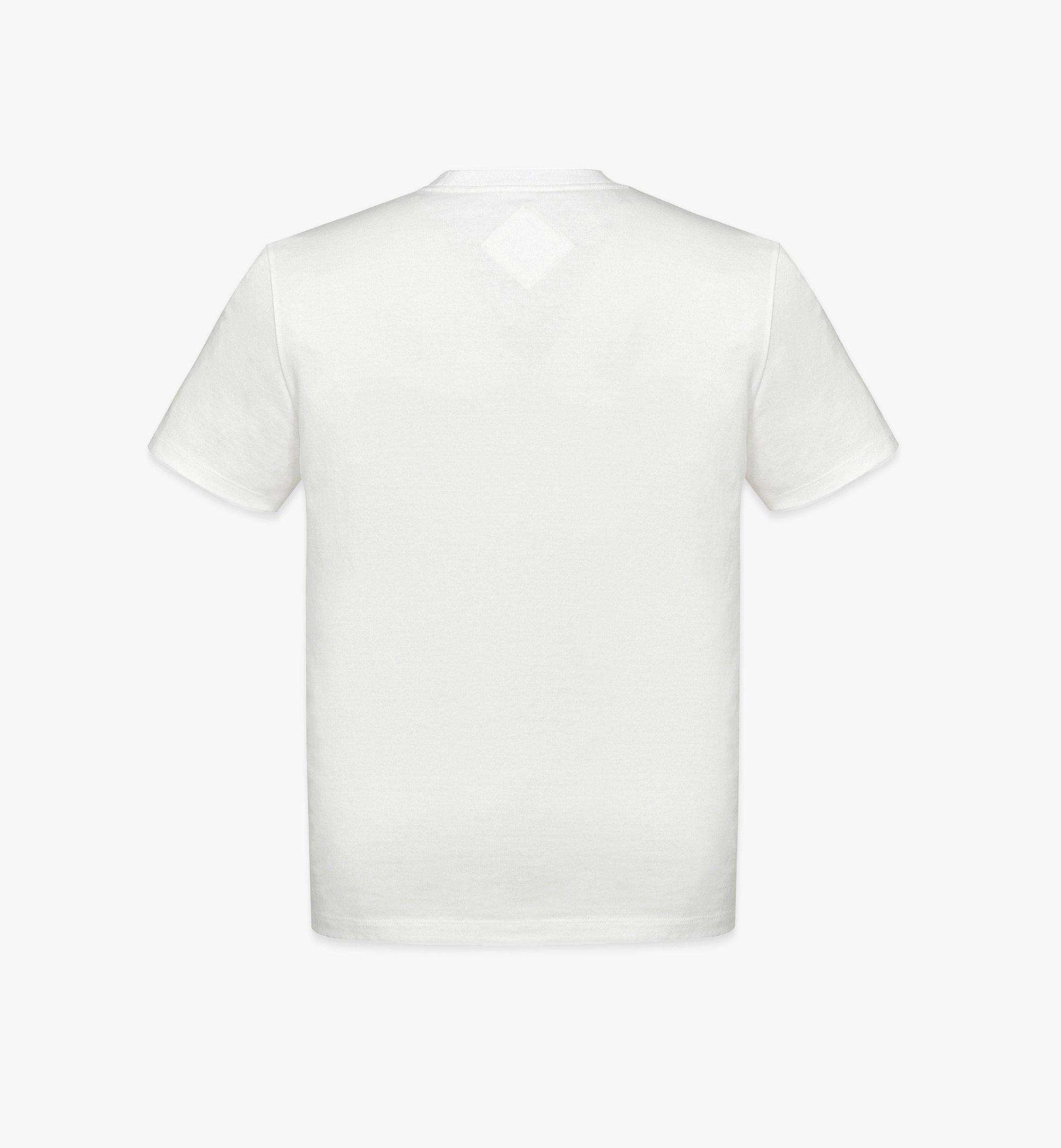 MCM Essential Logo Print T-Shirt in Organic Cotton White MHTESBC01WT2XL Alternate View 1