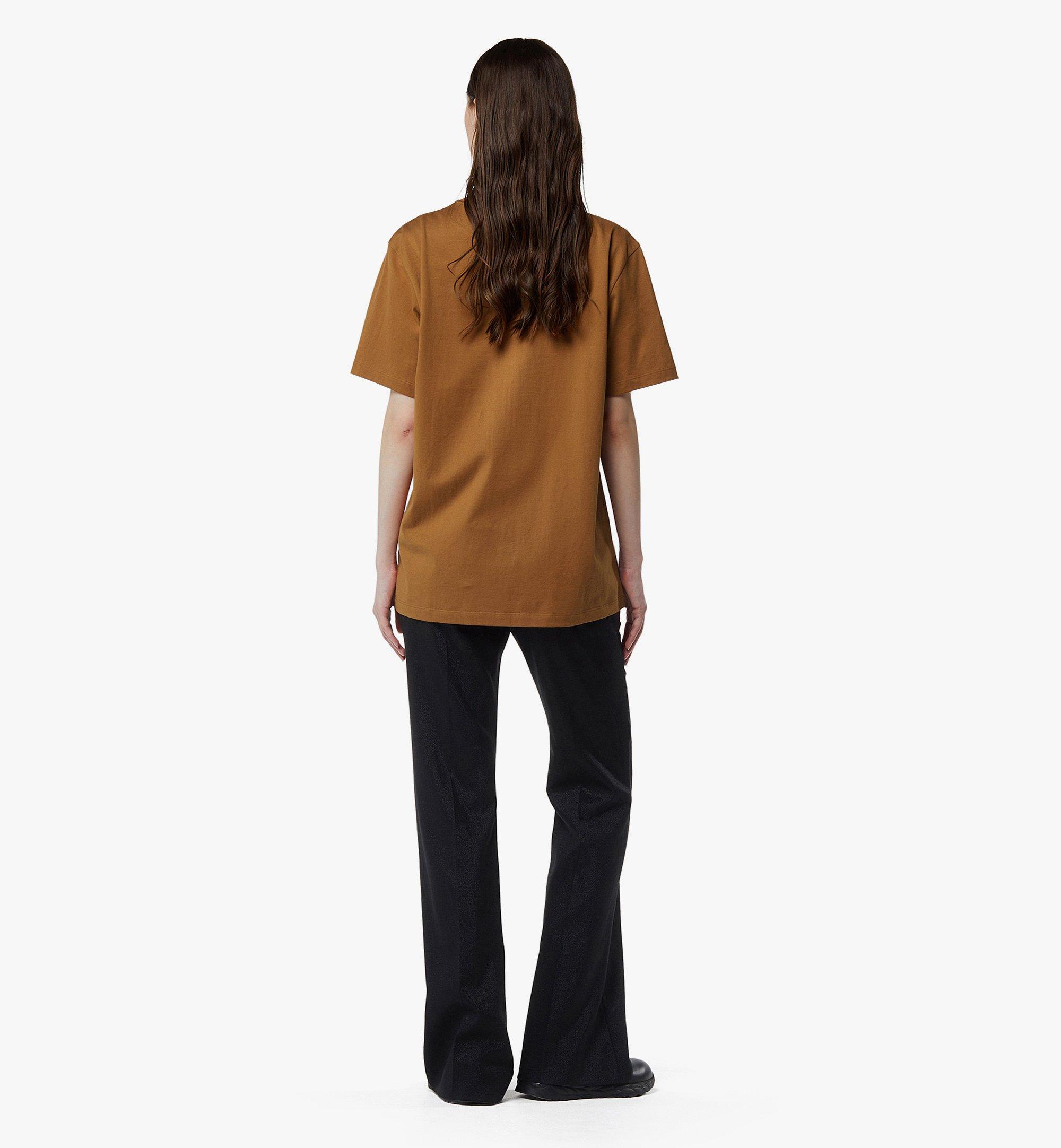 MCM Essential Logo Pocket T-Shirt in Organic Cotton Cognac MHTESBC02CO0XL Alternate View 3