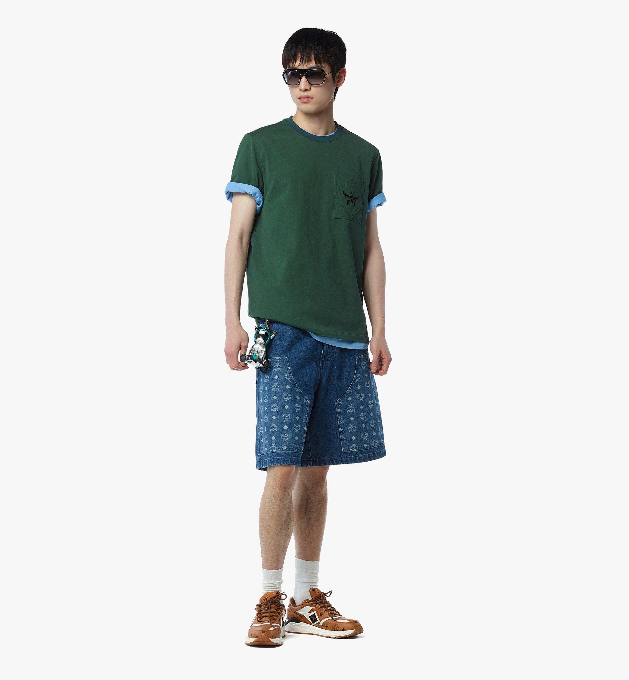 MCM T-Shirt Essential aus Bio-Baumwolle mit Logo auf Brusttasche Green MHTESBC02G000L Noch mehr sehen 2