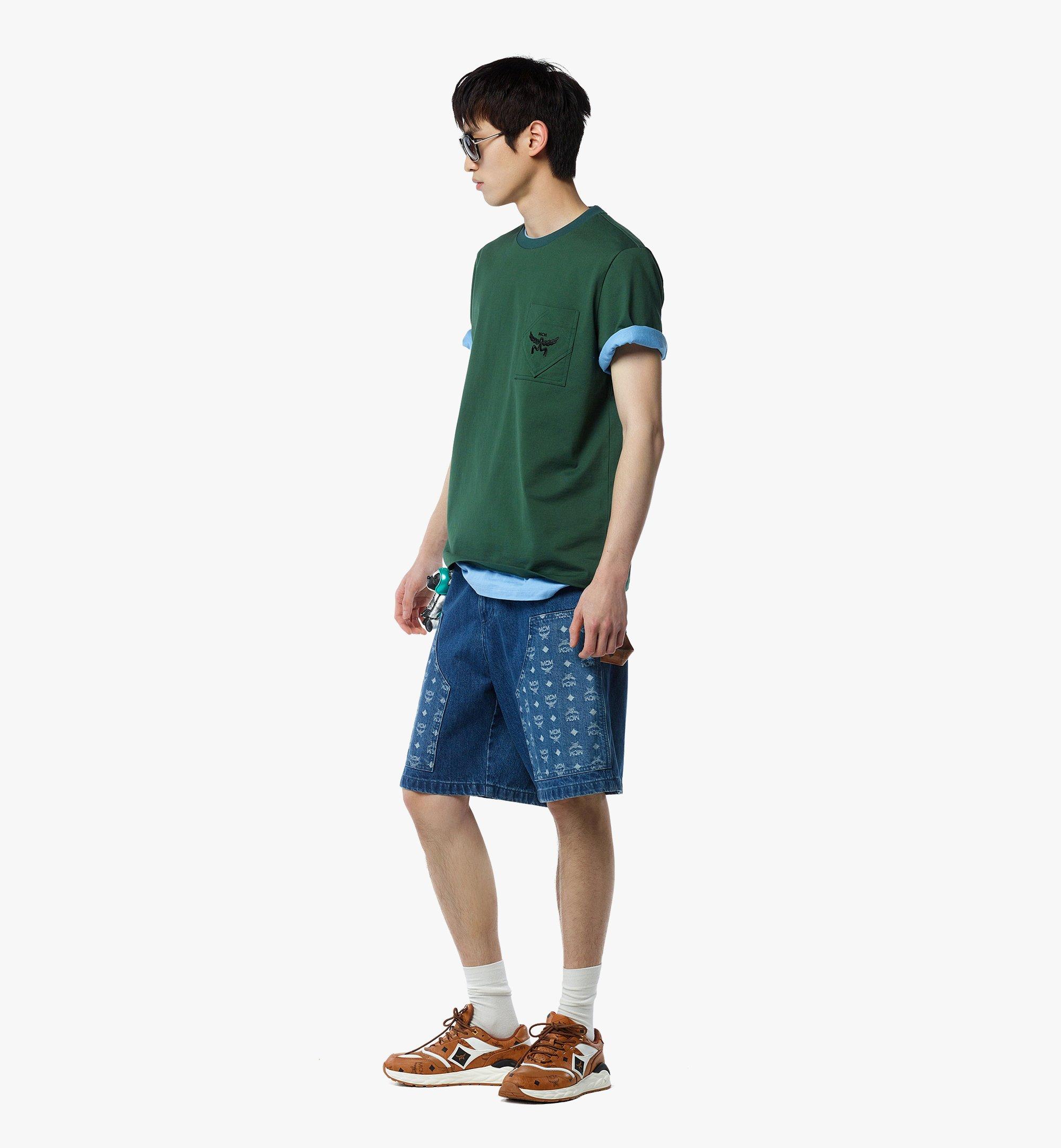 MCM T-Shirt Essential aus Bio-Baumwolle mit Logo auf Brusttasche Green MHTESBC02G000L Noch mehr sehen 2