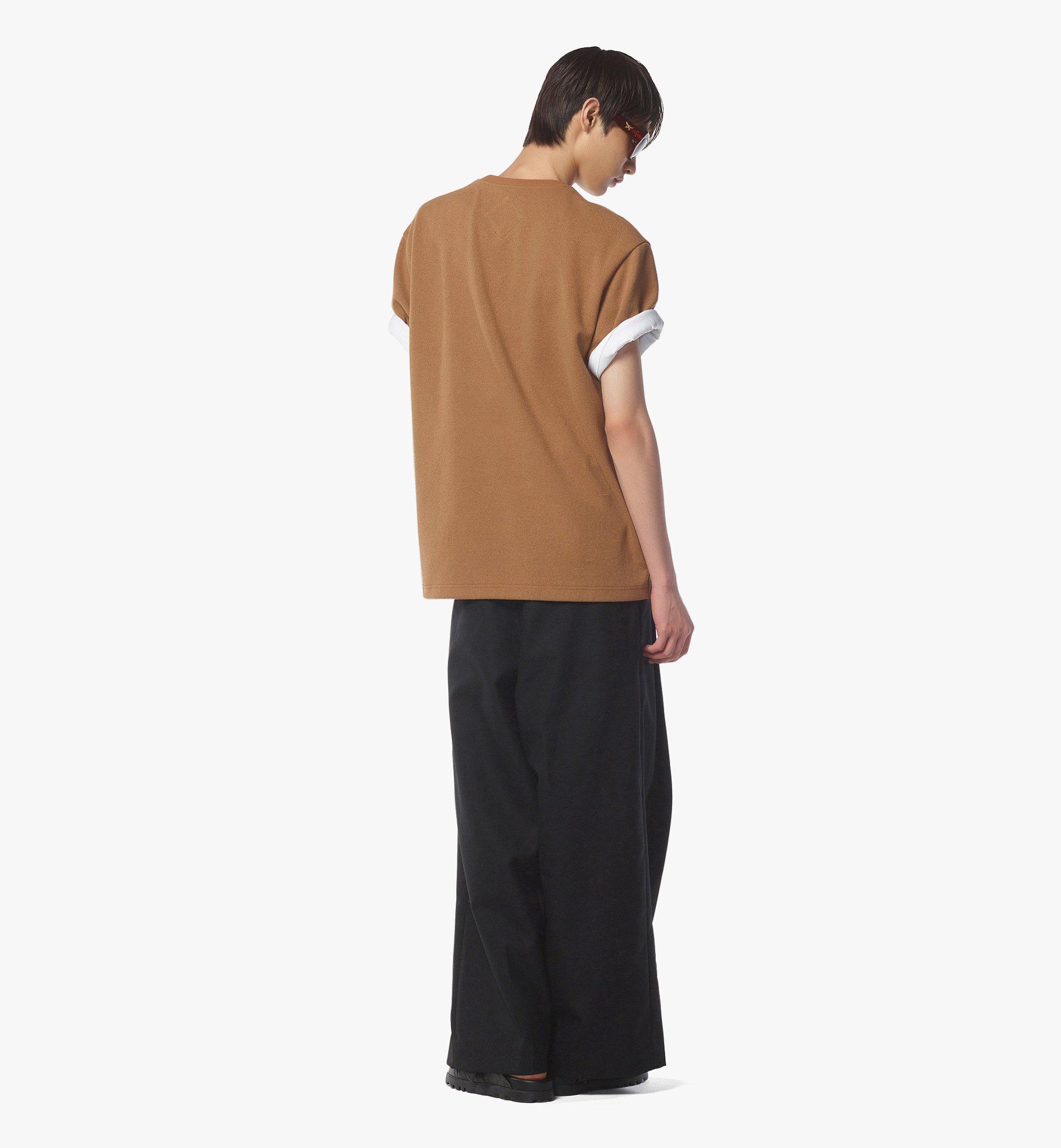 MCM Logo Patch Bouclé T-Shirt Cognac MHTESMM02CO0XL Alternate View 3