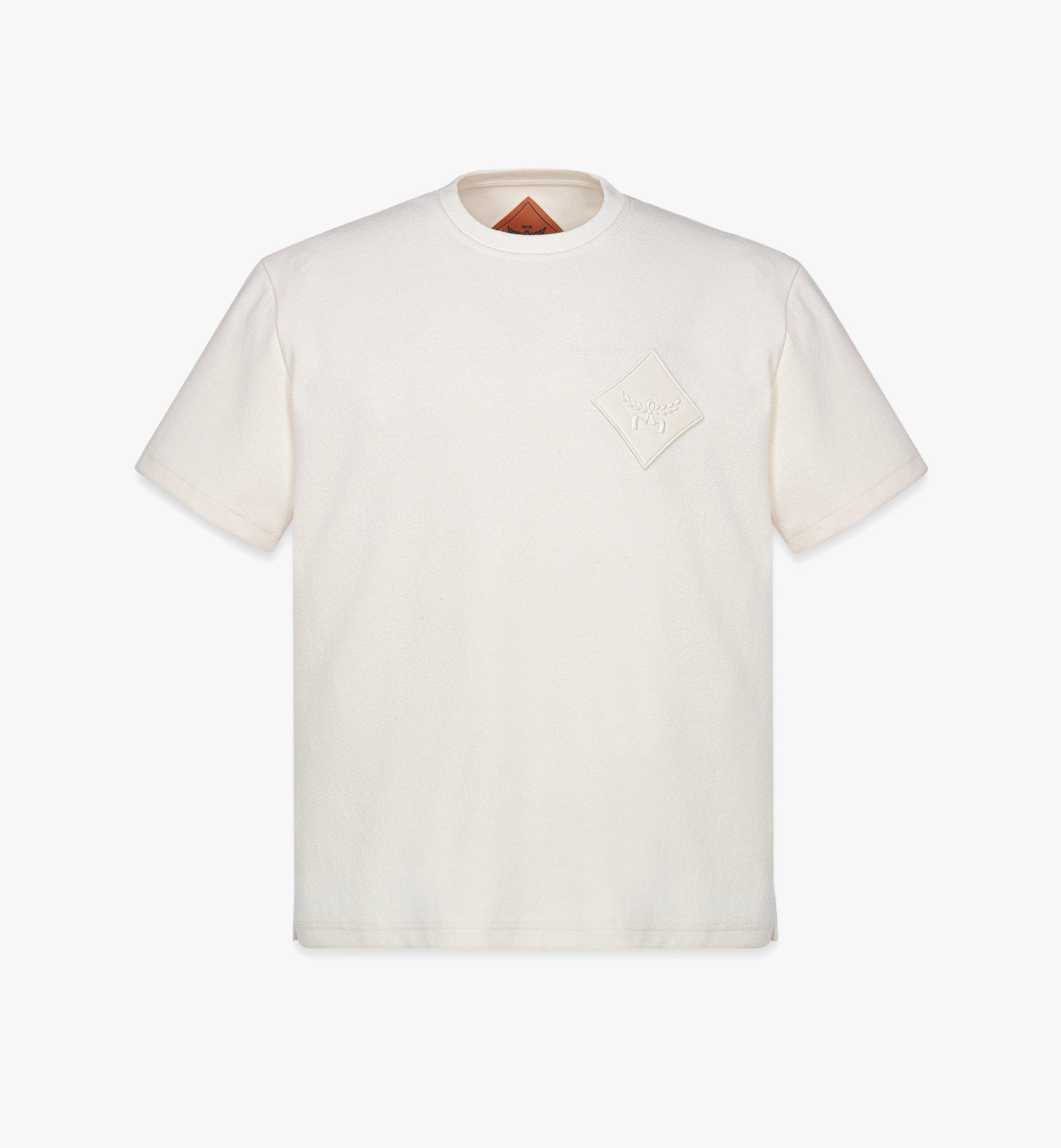 Large Logo Patch Bouclé T-Shirt White | MCM ®US