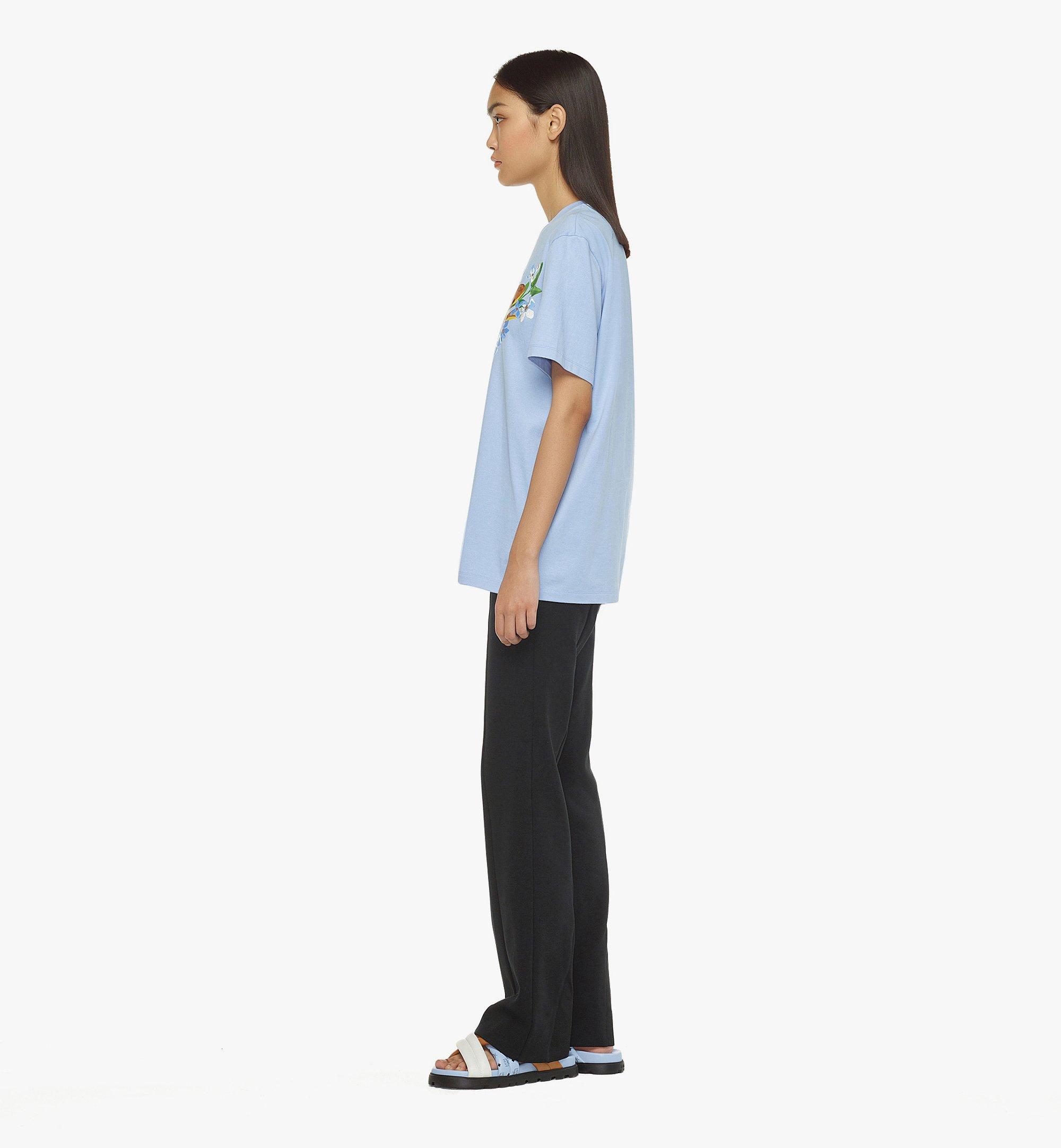 MCM フローラル Tシャツ - オーガニックコットン Blue MHTESMM03L900M ほかの角度から見る 2