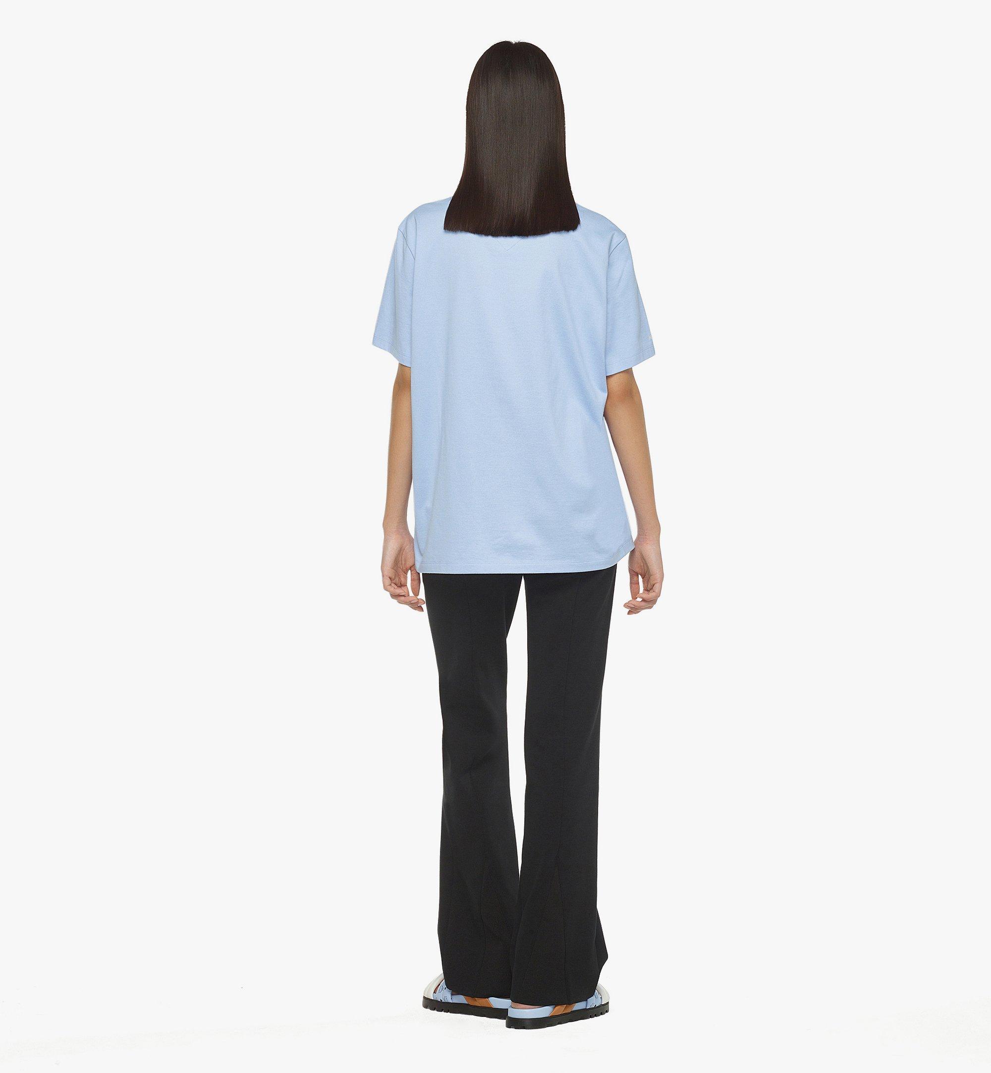 MCM フローラル Tシャツ - オーガニックコットン Blue MHTESMM03L900M ほかの角度から見る 3