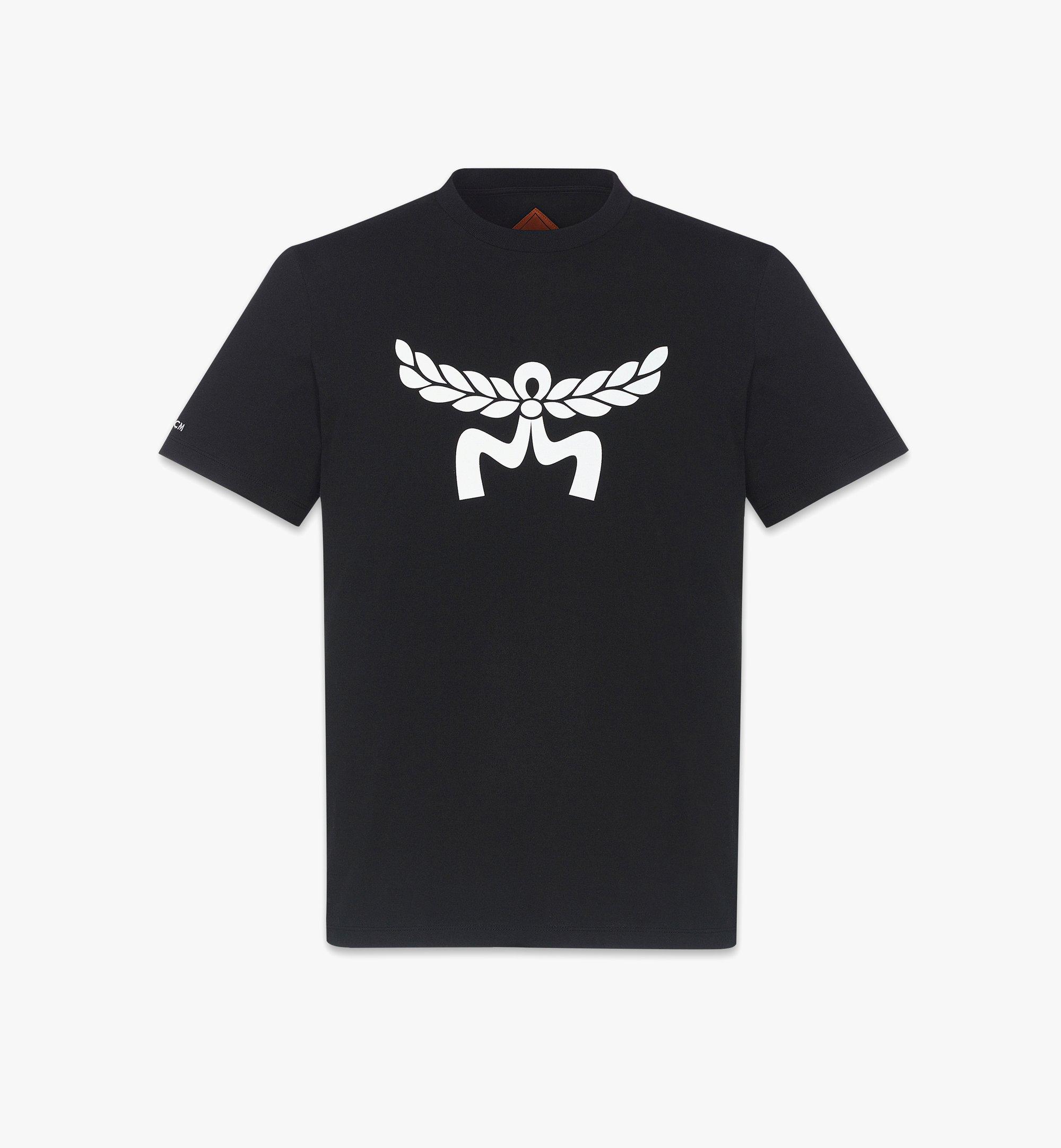 Mcm Laurel Logo Print T-shirt In Organic Cotton In Black