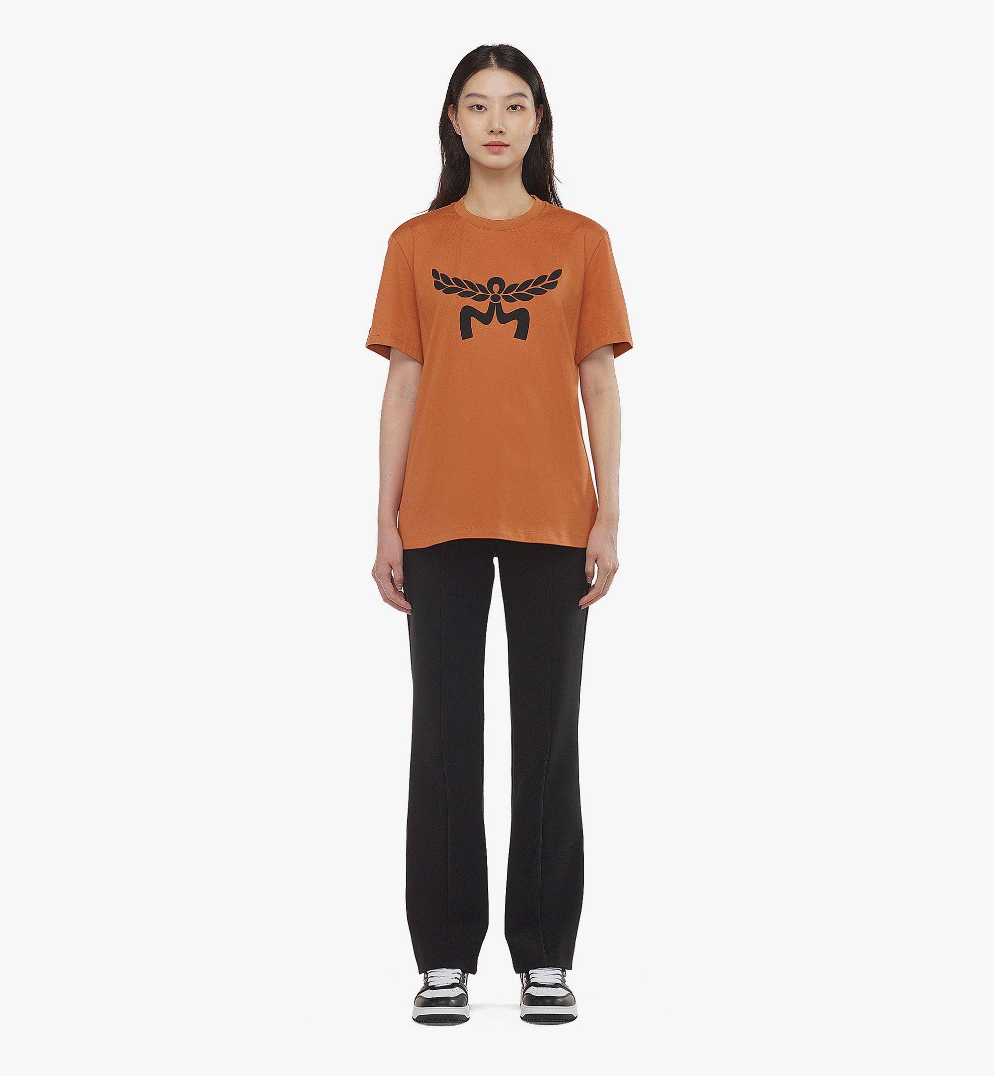 MCM T-shirt à logo laurier en coton biologique Cognac MHTESMM05CO0XL Plus de photos 4