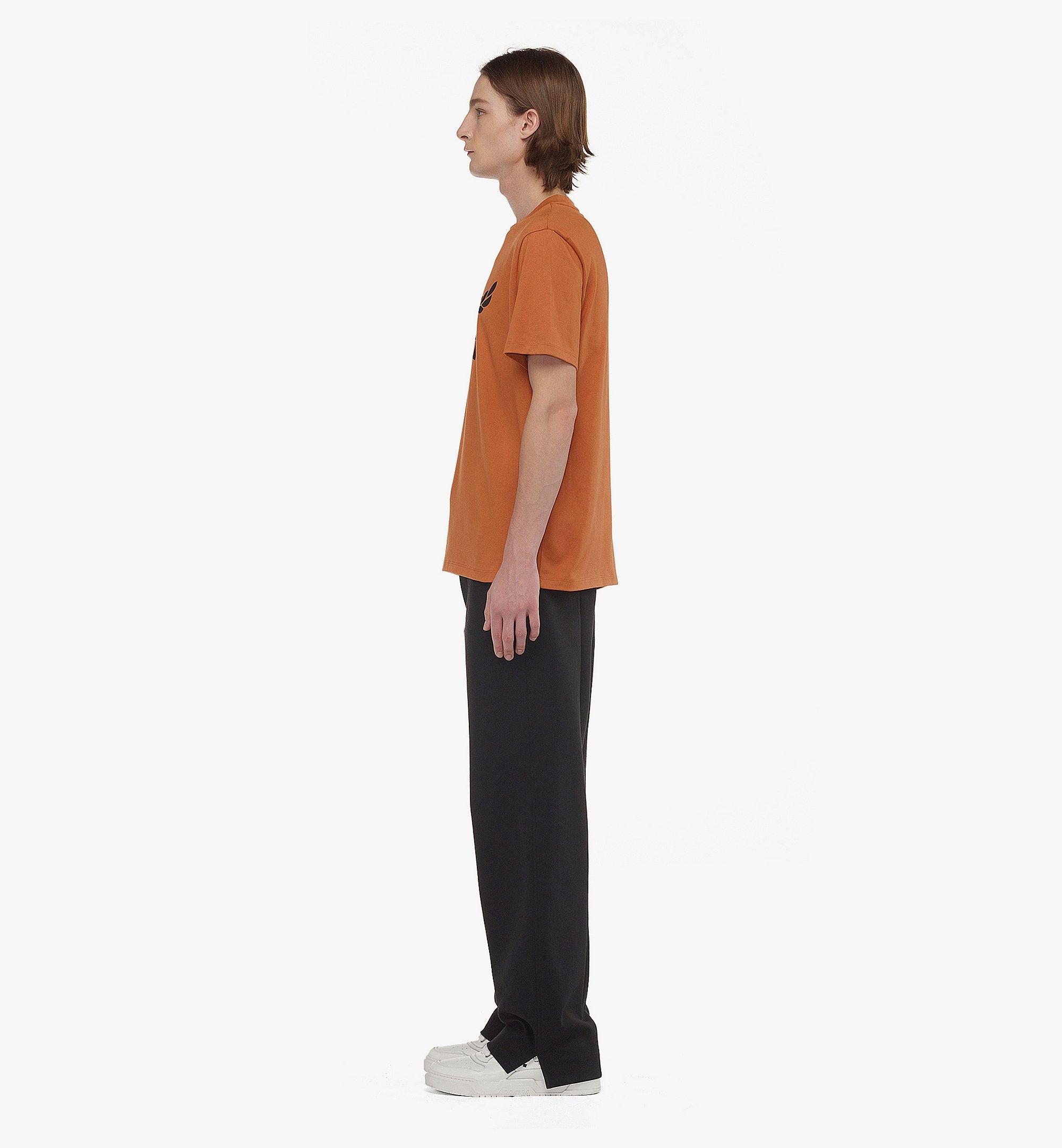 MCM Laurel Logo Print T-Shirt in Organic Cotton Cognac MHTESMM05CO3XL Alternate View 2