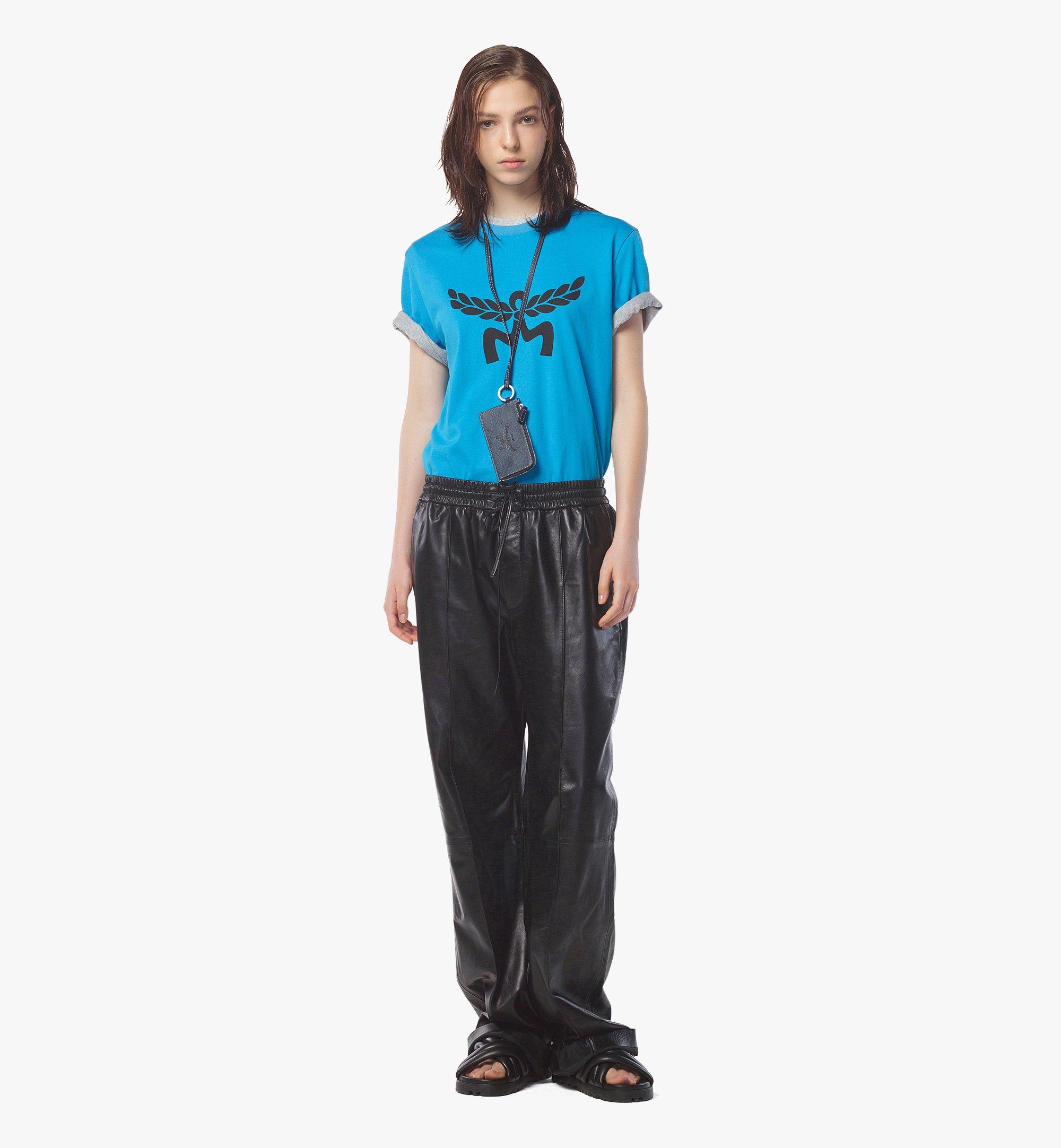 MCM T-Shirt aus Bio-Baumwolle mit gedrucktem Lorbeerlogo Blue MHTESMM05E42XL Noch mehr sehen 2