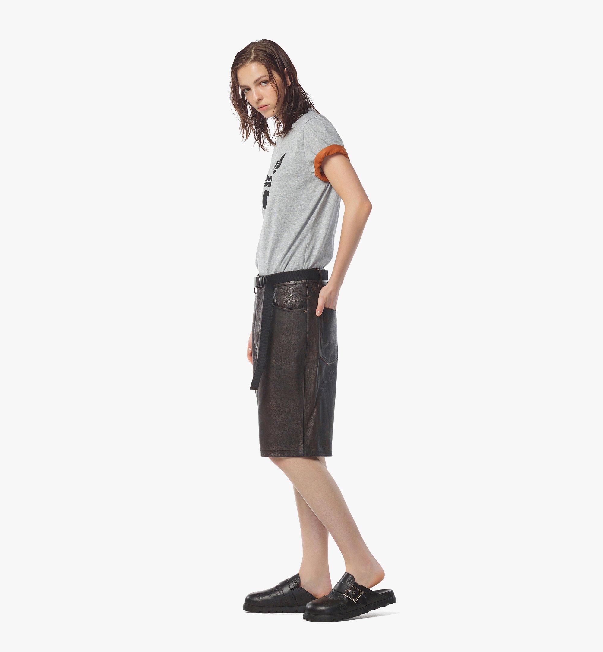 MCM Laurel Logo Print T-Shirt in Organic Cotton Grey MHTESMM05ET0XL Alternate View 2