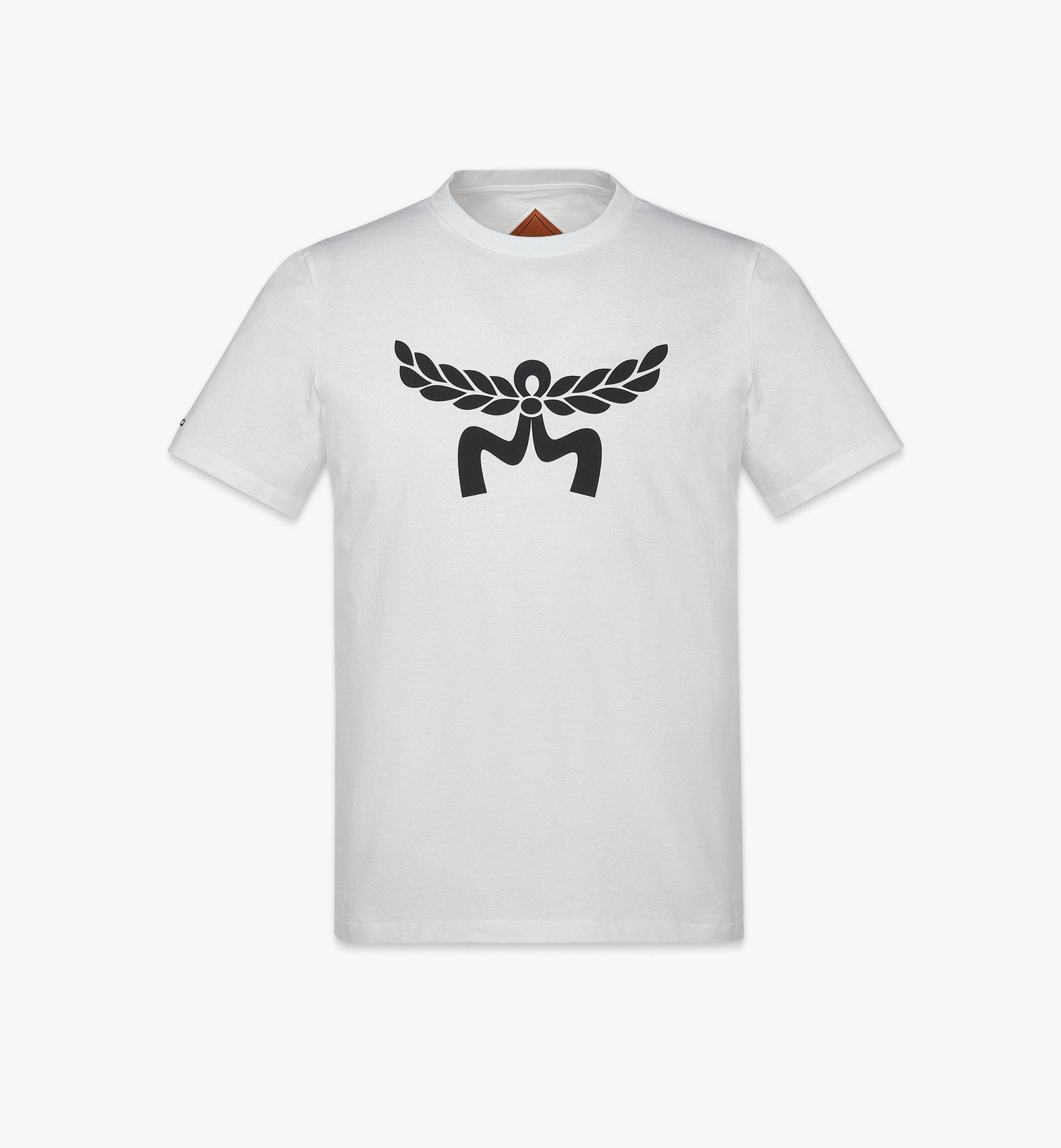 MCM Laurel Logo Print T-Shirt in Organic Cotton White MHTESMM05WT0XL Alternate View 1