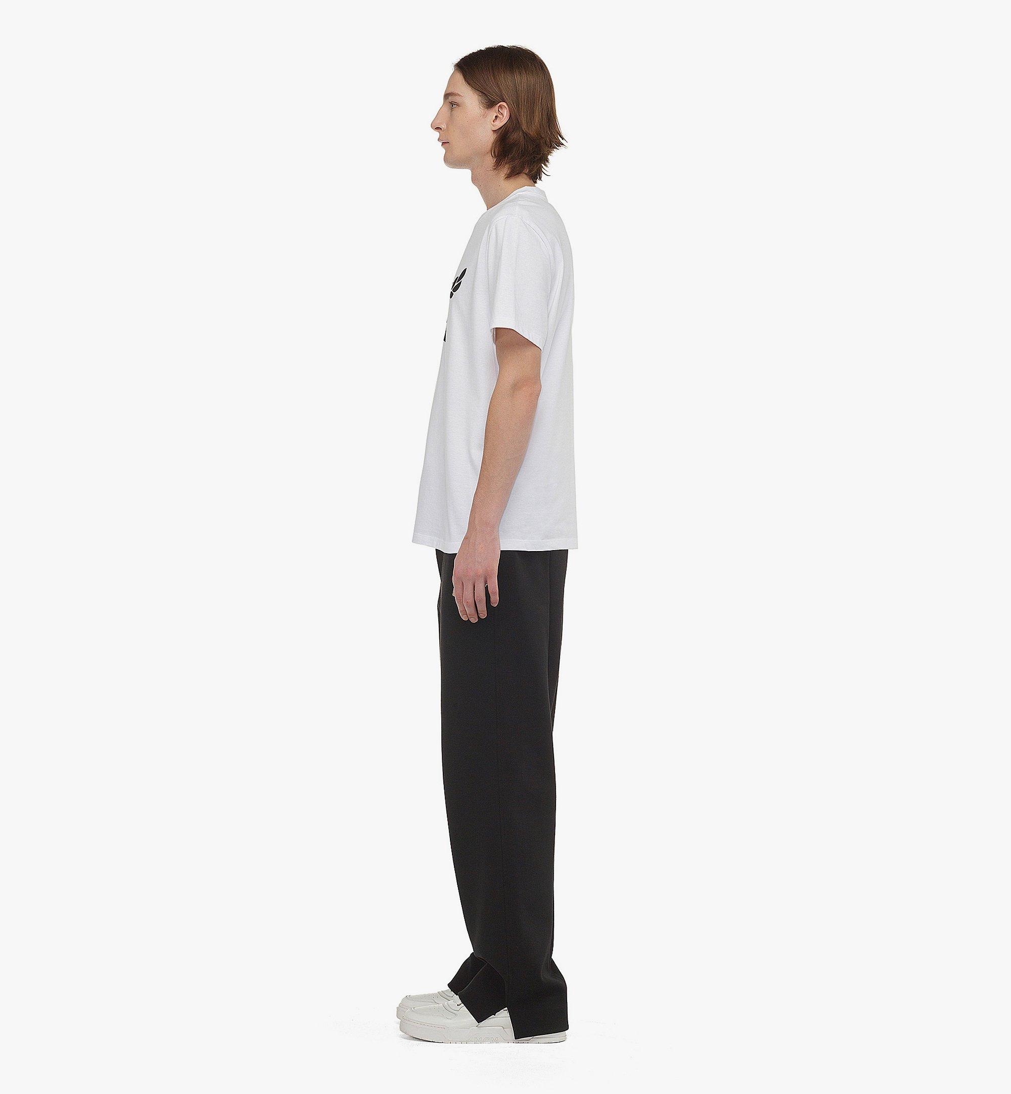 MCM Laurel Logo Print T-Shirt in Organic Cotton White MHTESMM05WT0XL Alternate View 2