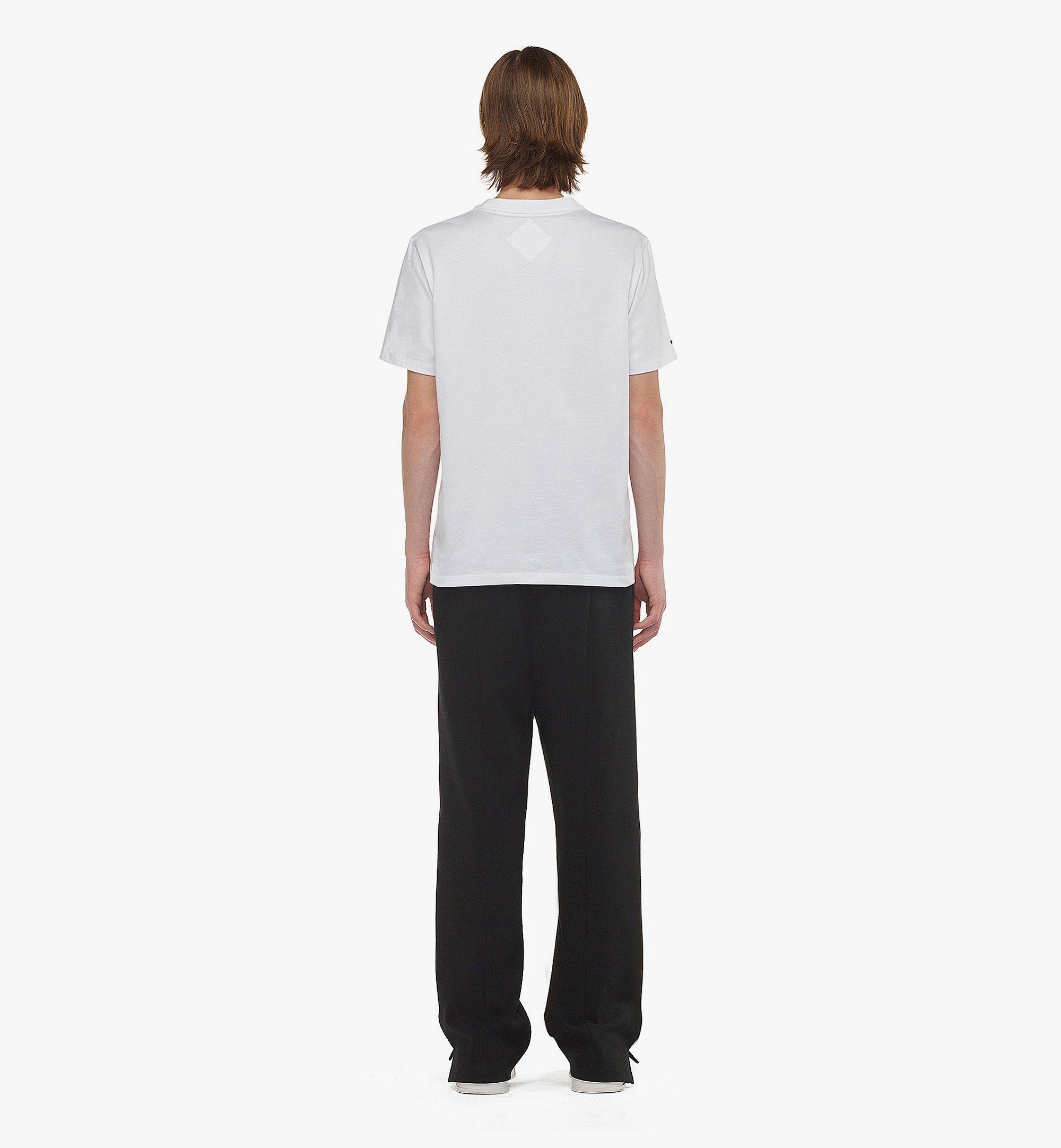 MCM Laurel Logo Print T-Shirt in Organic Cotton White MHTESMM05WT0XL Alternate View 3