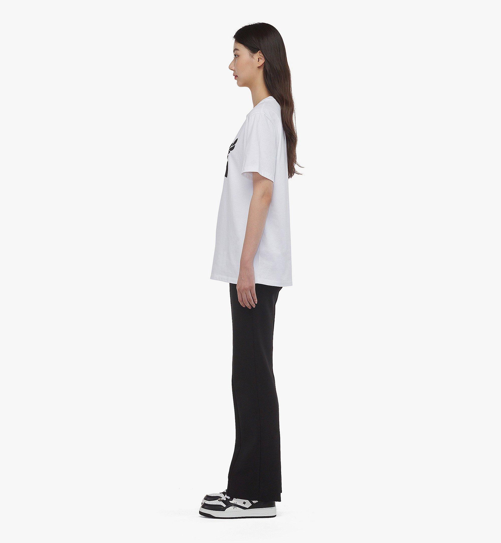 MCM Laurel Logo Print T-Shirt in Organic Cotton White MHTESMM05WT0XL Alternate View 5