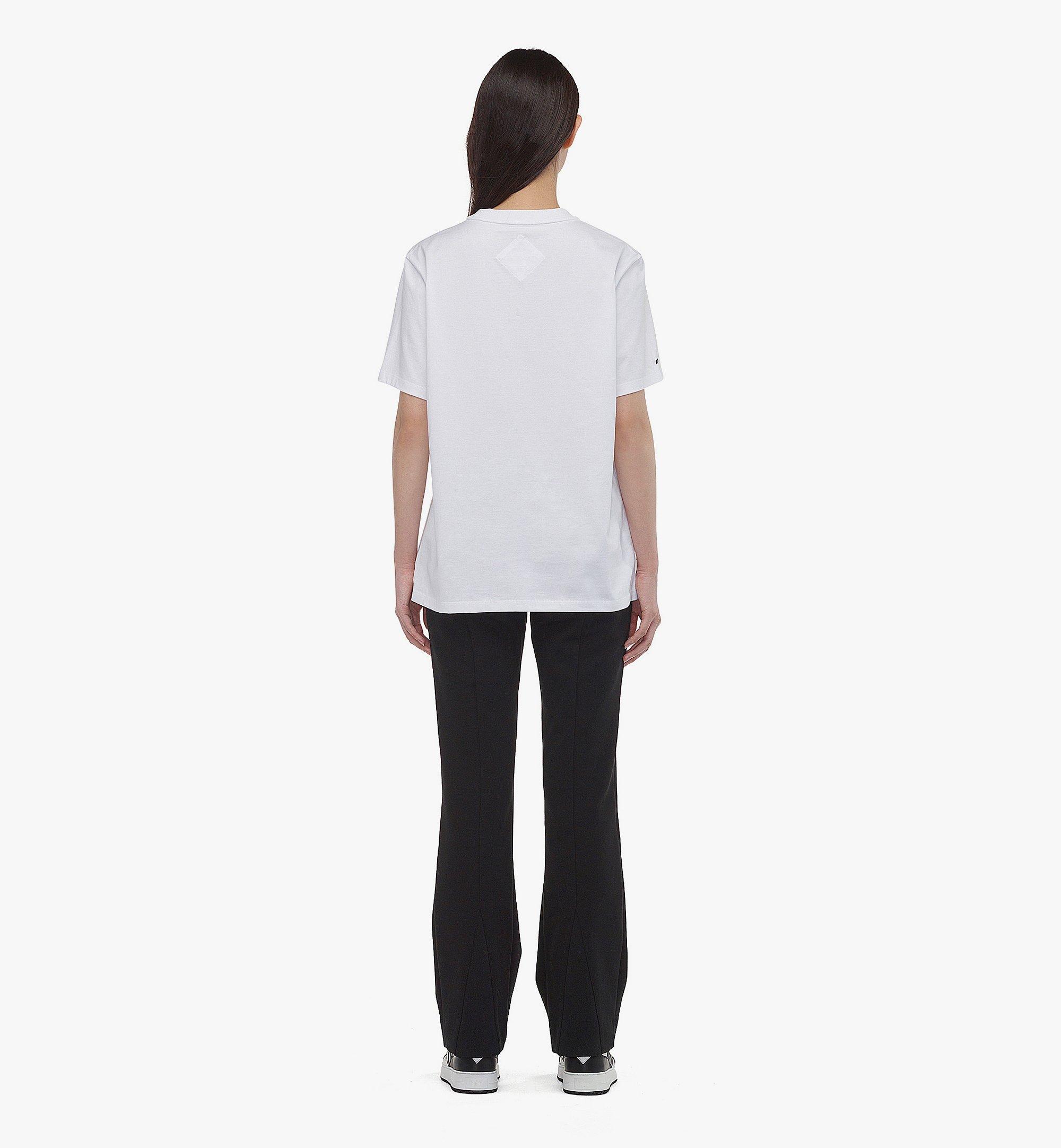 MCM Laurel Logo Print T-Shirt in Organic Cotton White MHTESMM05WT0XL Alternate View 6
