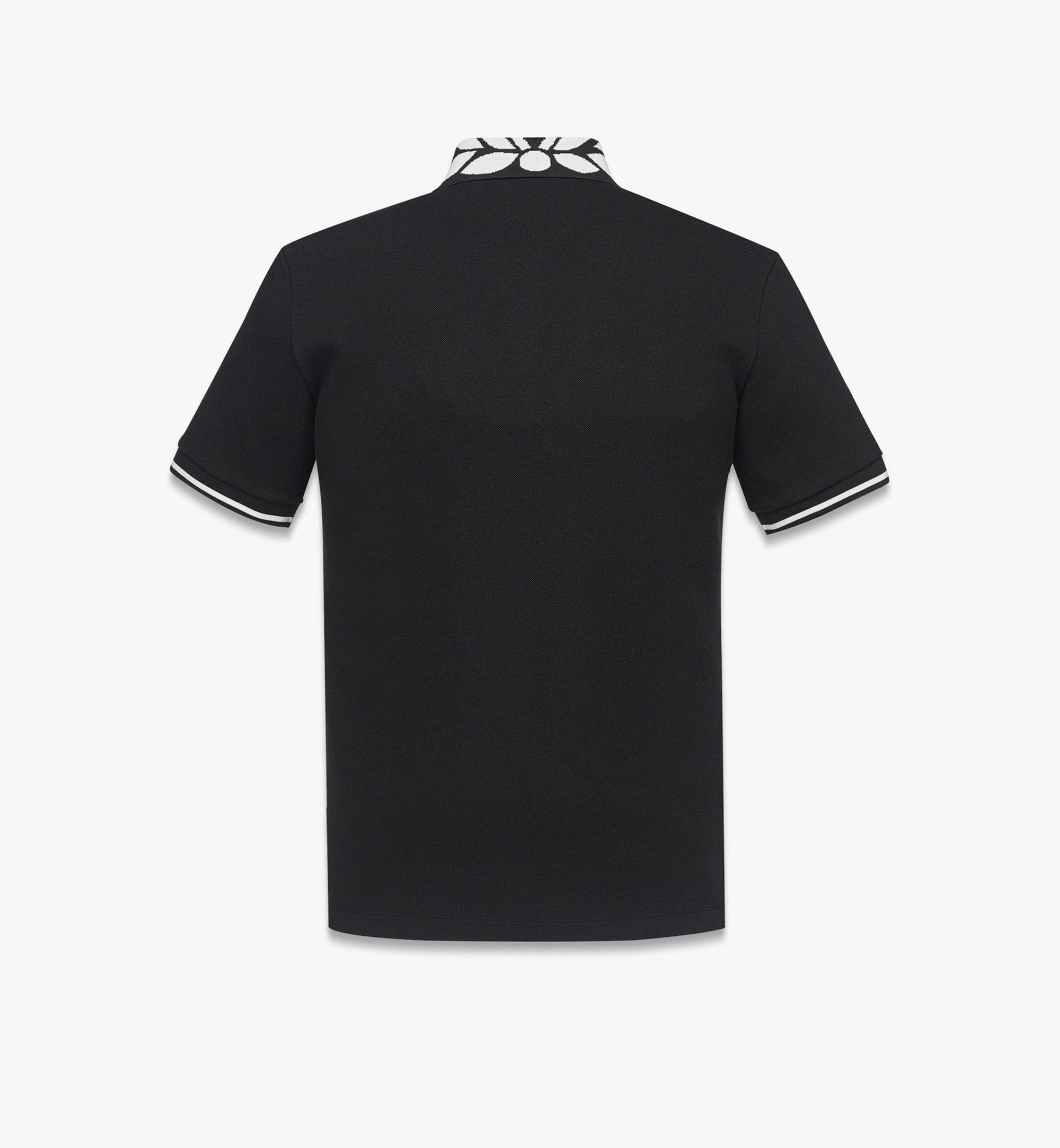 X-Large Intarsia Laurel Piqué Polo Black | MCM ®CA