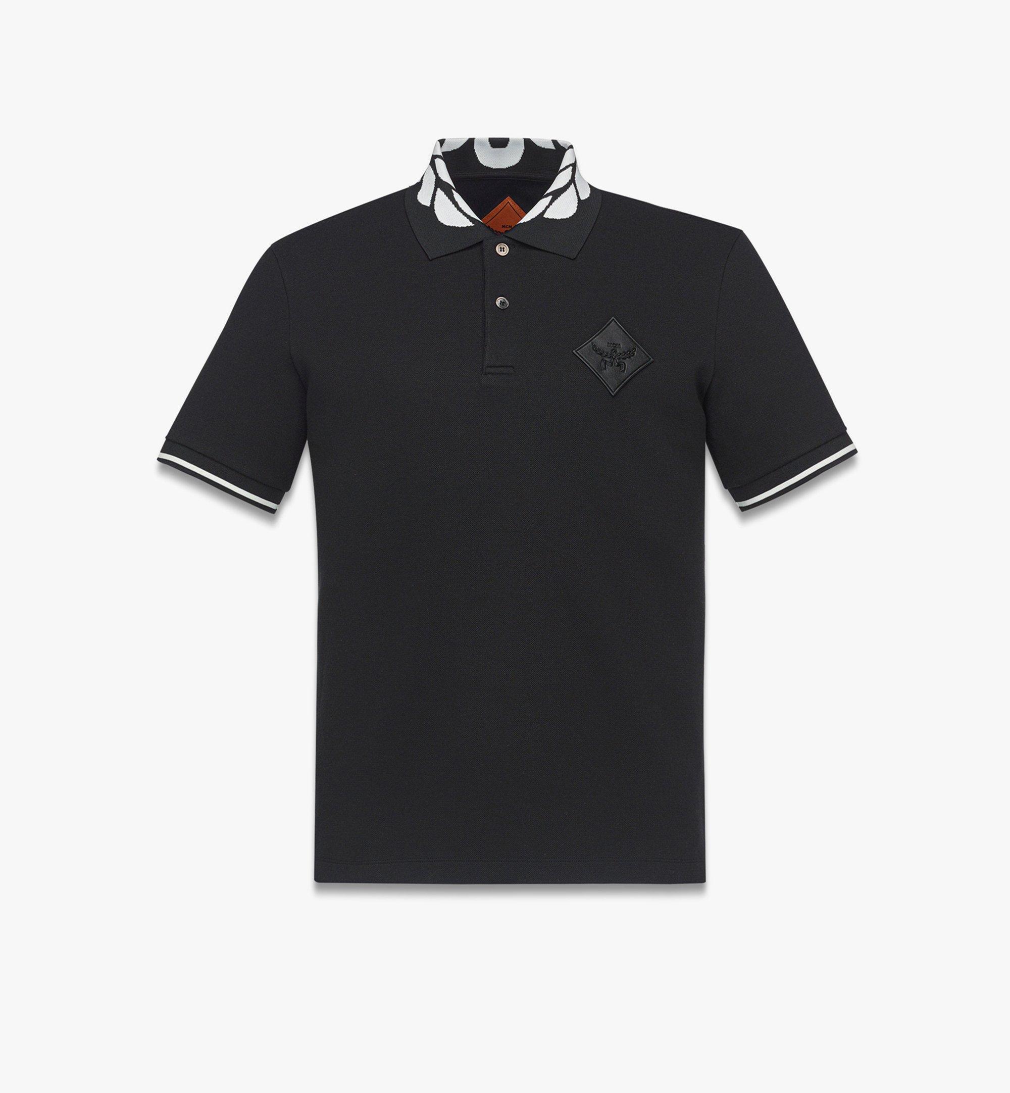 MCM Intarsia Laurel Piqué Polo Black MHTESMM07BK2XL Alternate View 1