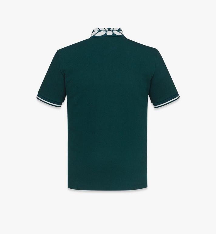 Large Intarsia Laurel Piqué Polo Green | MCM ®US Large Intarsia Laurel Piqué Polo Green | MCM ®US