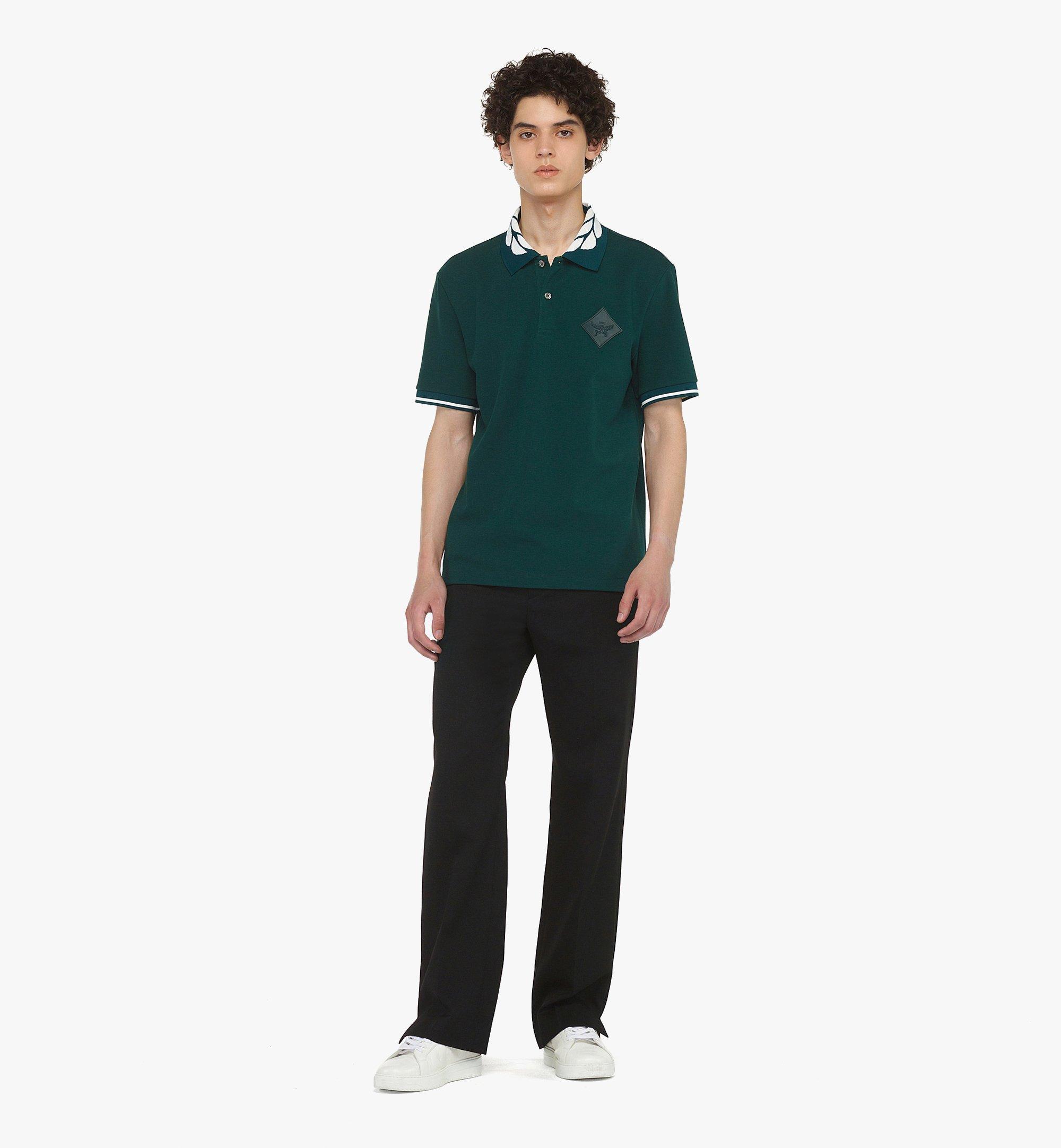 MCM Intarsia Laurel Piqué Polo Green MHTESMM07G00XL Alternate View 2