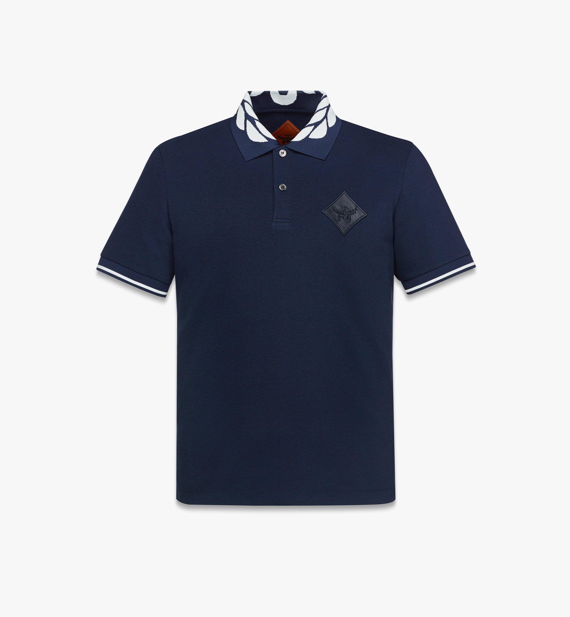 XLarge Intarsia Laurel Piqué Polo Navy MCM ®CA