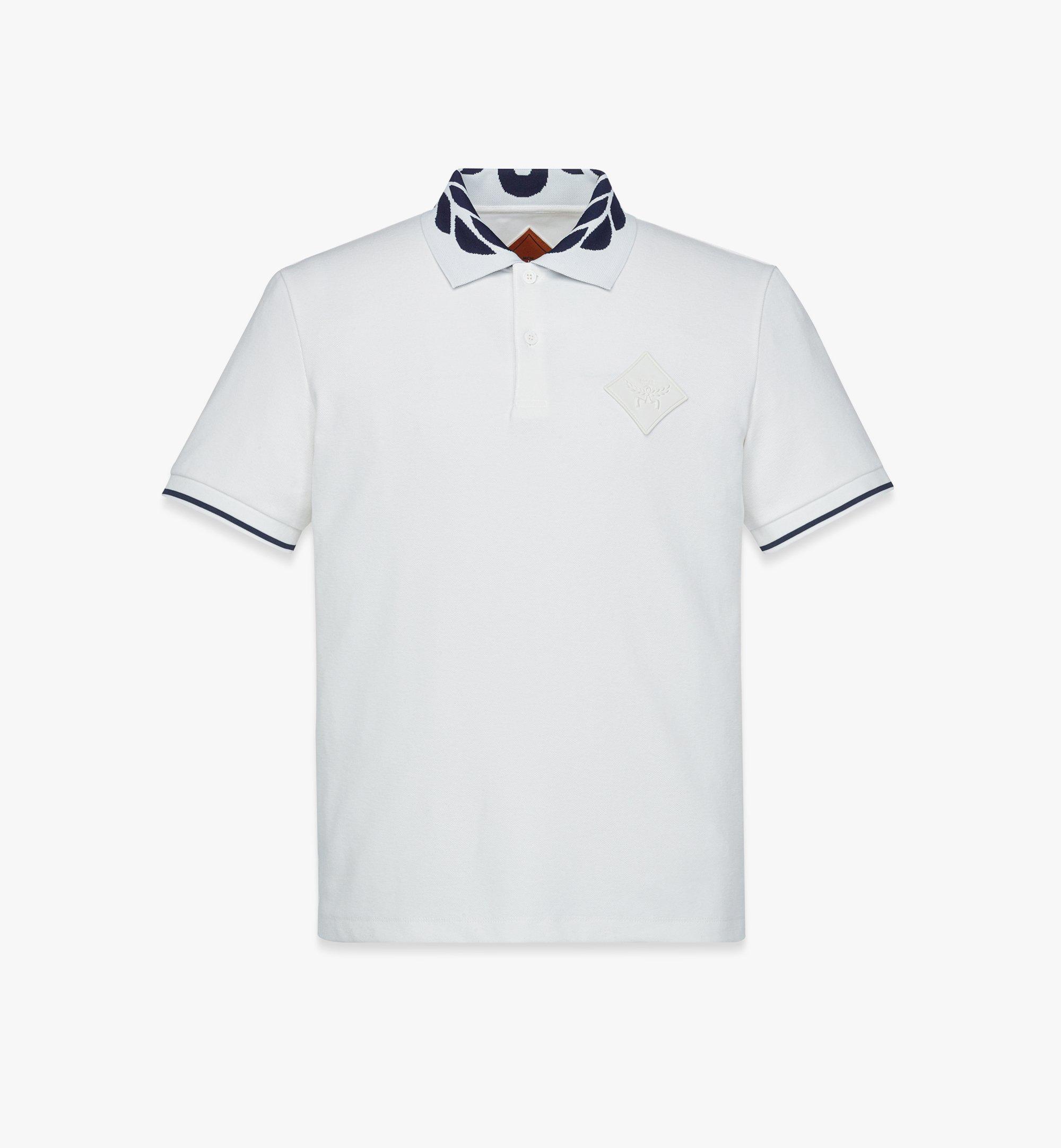Medium Intarsia Laurel Piqué Polo White MCM ®CA
