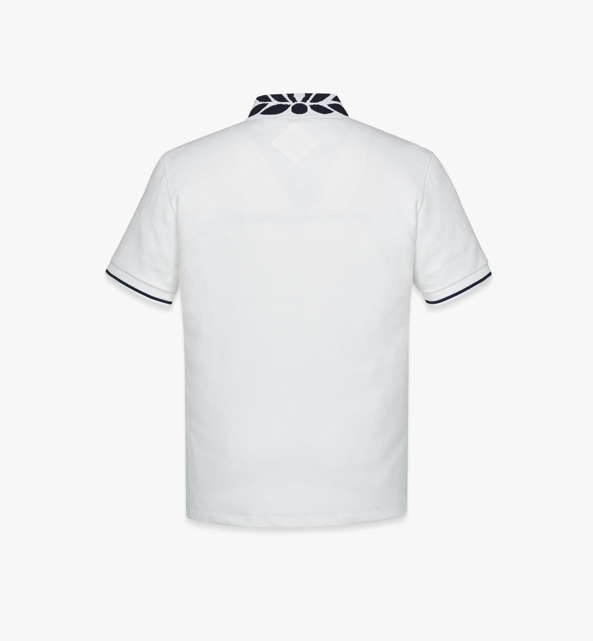 Medium Intarsia Laurel Piqué Polo White MCM ®CA