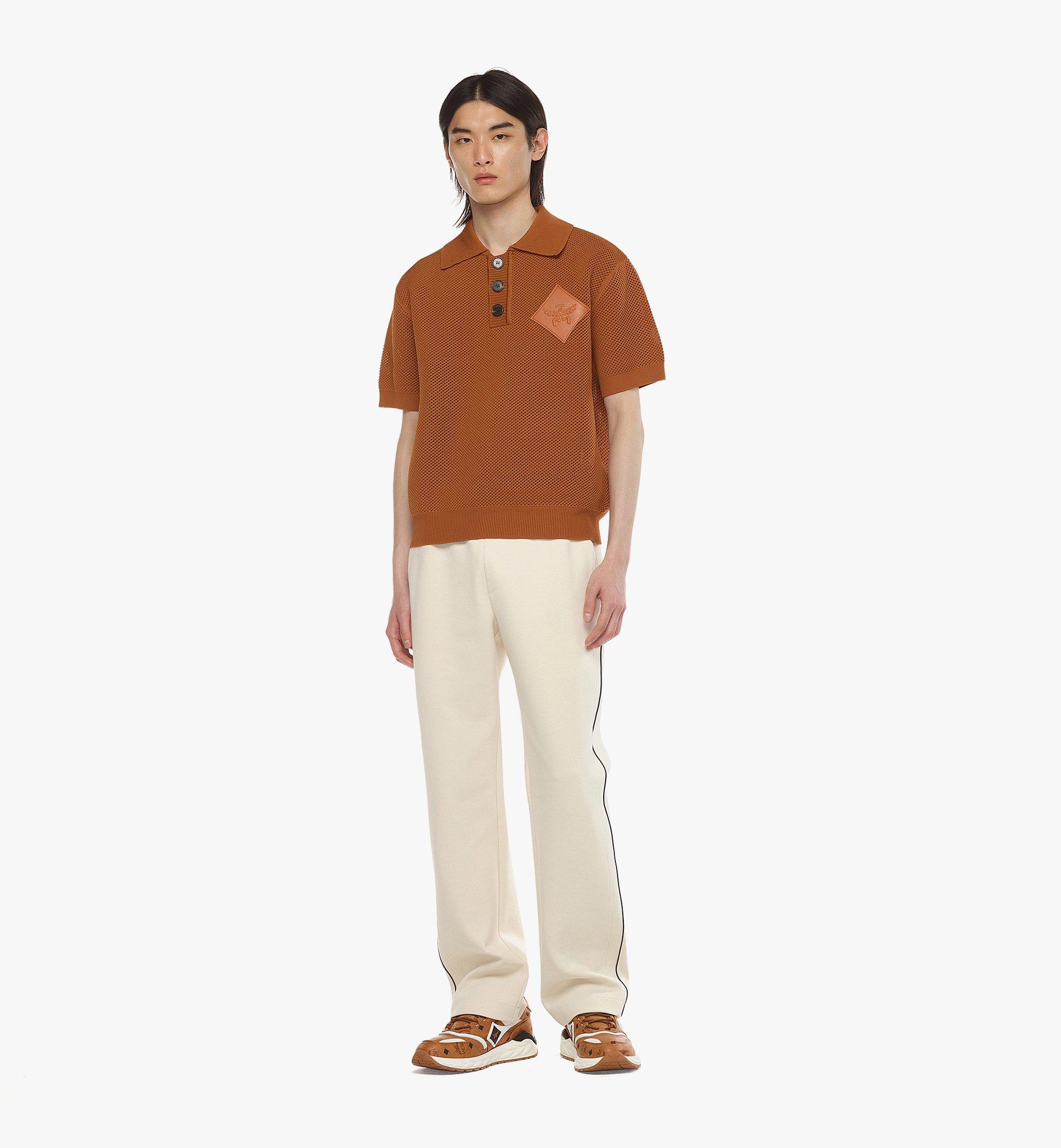 MCM Logo Patch Knit Polo Cognac MHTESMM08CO00L Alternate View 2