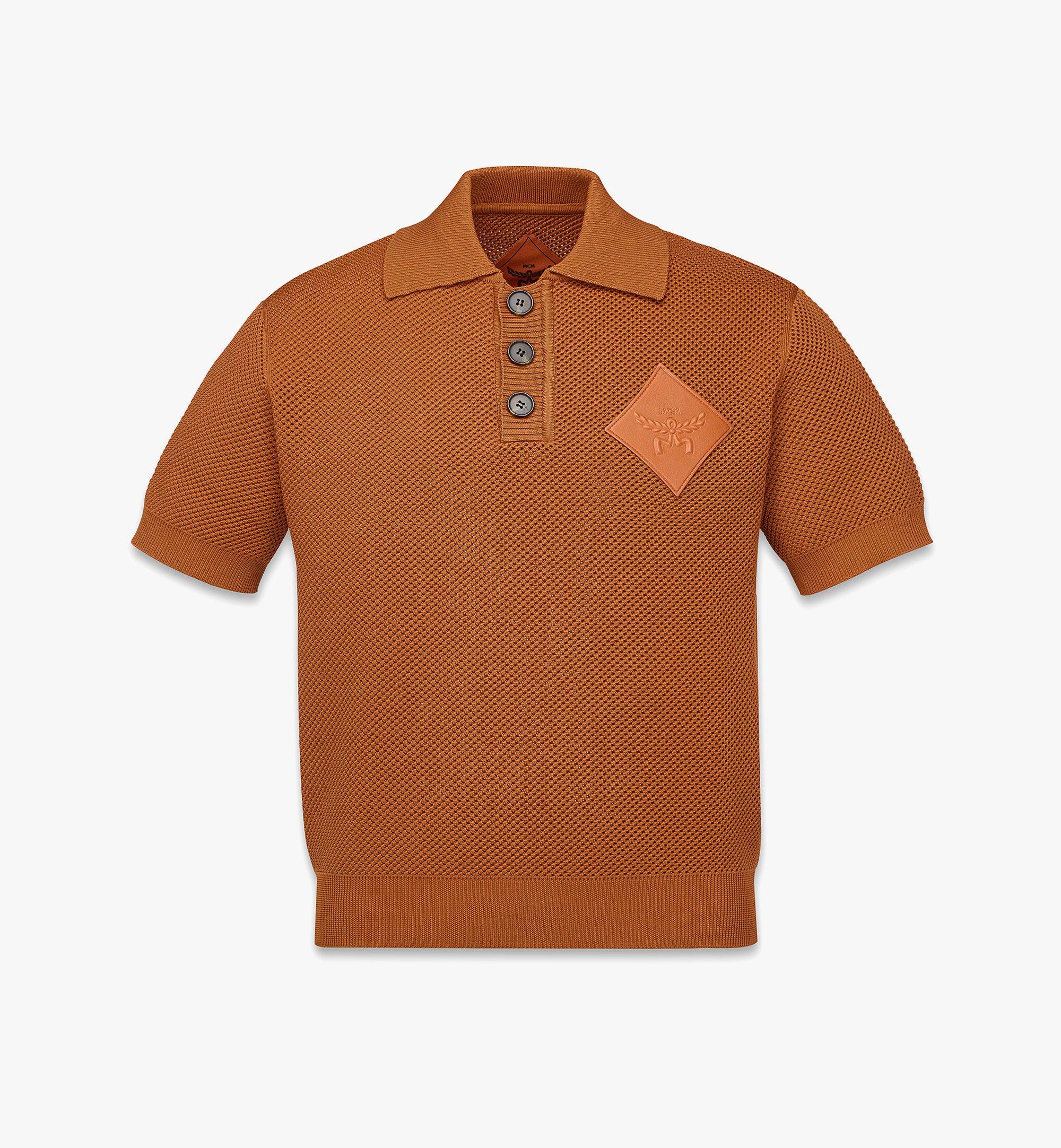 MCM Logo Patch Knit Polo Cognac MHTESMM08CO0XL Alternate View 1