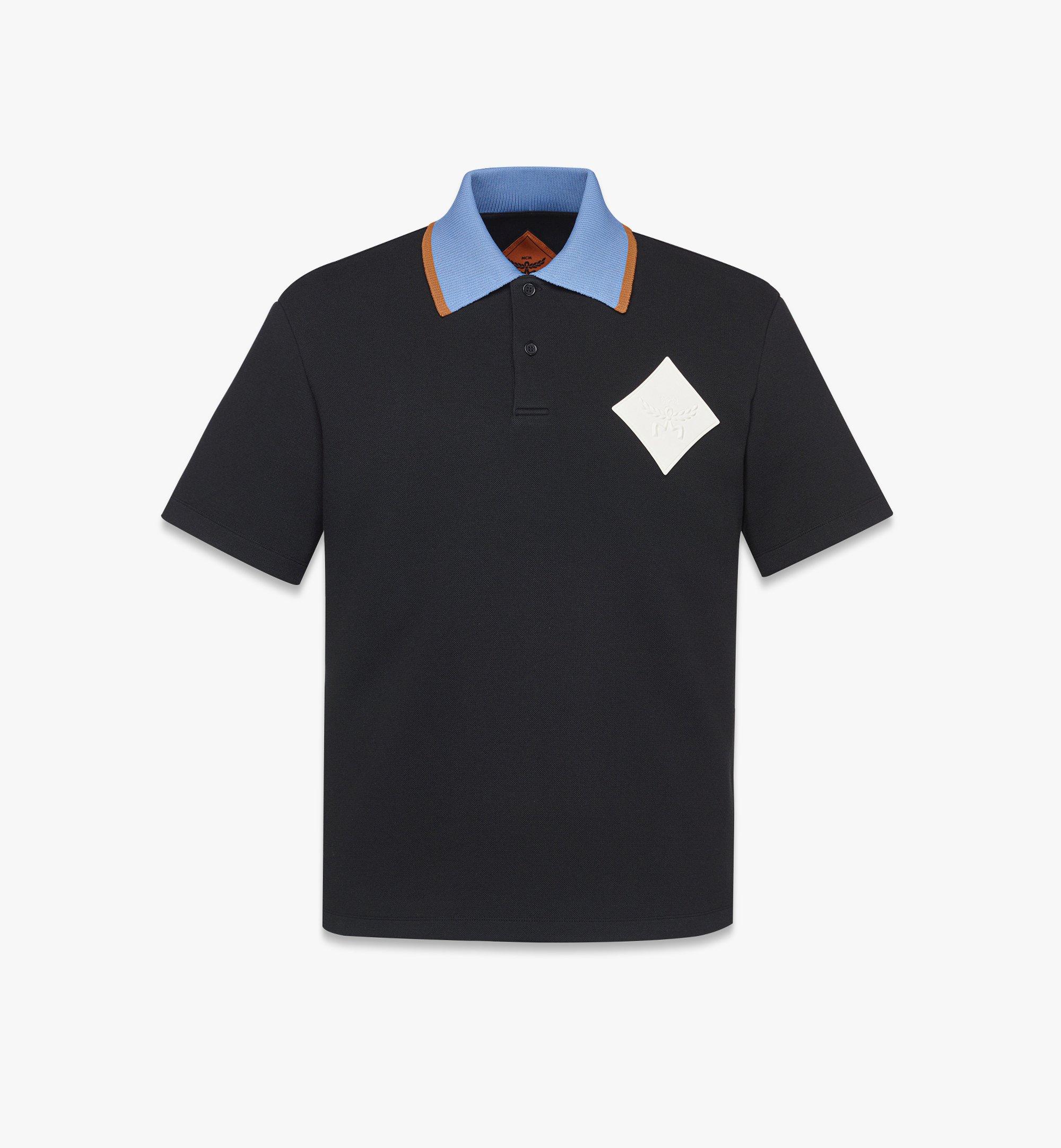 MCM Logo Patch Piqué Polo Black MHTESMM11BK00S Alternate View 1